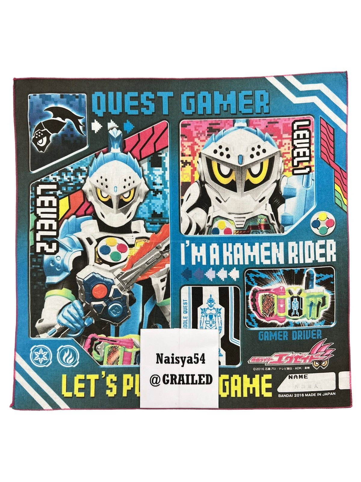 Japanese Brand Kamen Rider Handkerchief Neckerchief Bandana Pocketsquare Size ONE SIZE - 5 Thumbnail