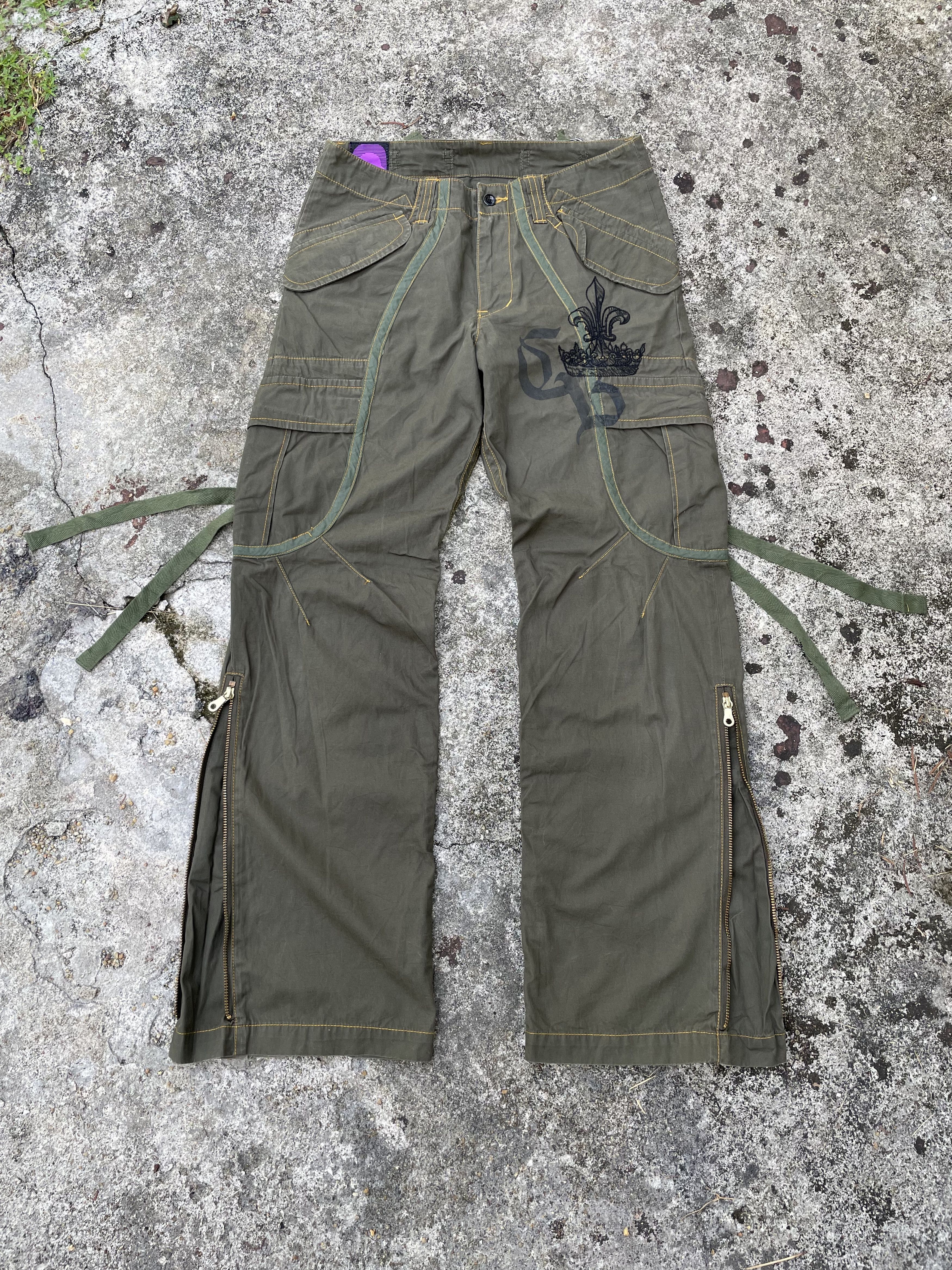 Japanese Brand Japanese Zipper Flare Bondage Cargo Pant Size US 31 - 2 Thumbnail