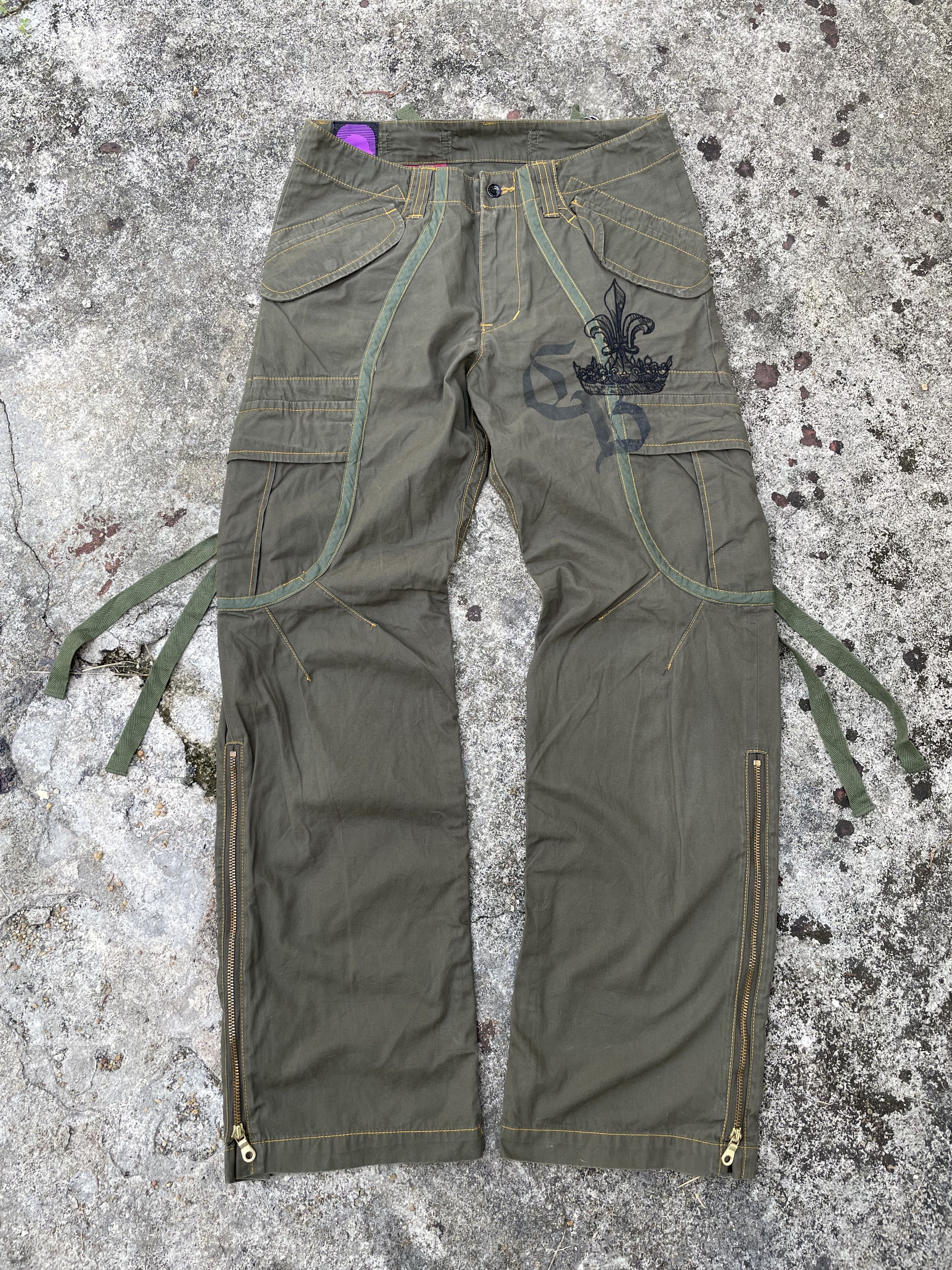 Japanese Brand Japanese Zipper Flare Bondage Cargo Pant Size US 31 - 1 Thumbnail