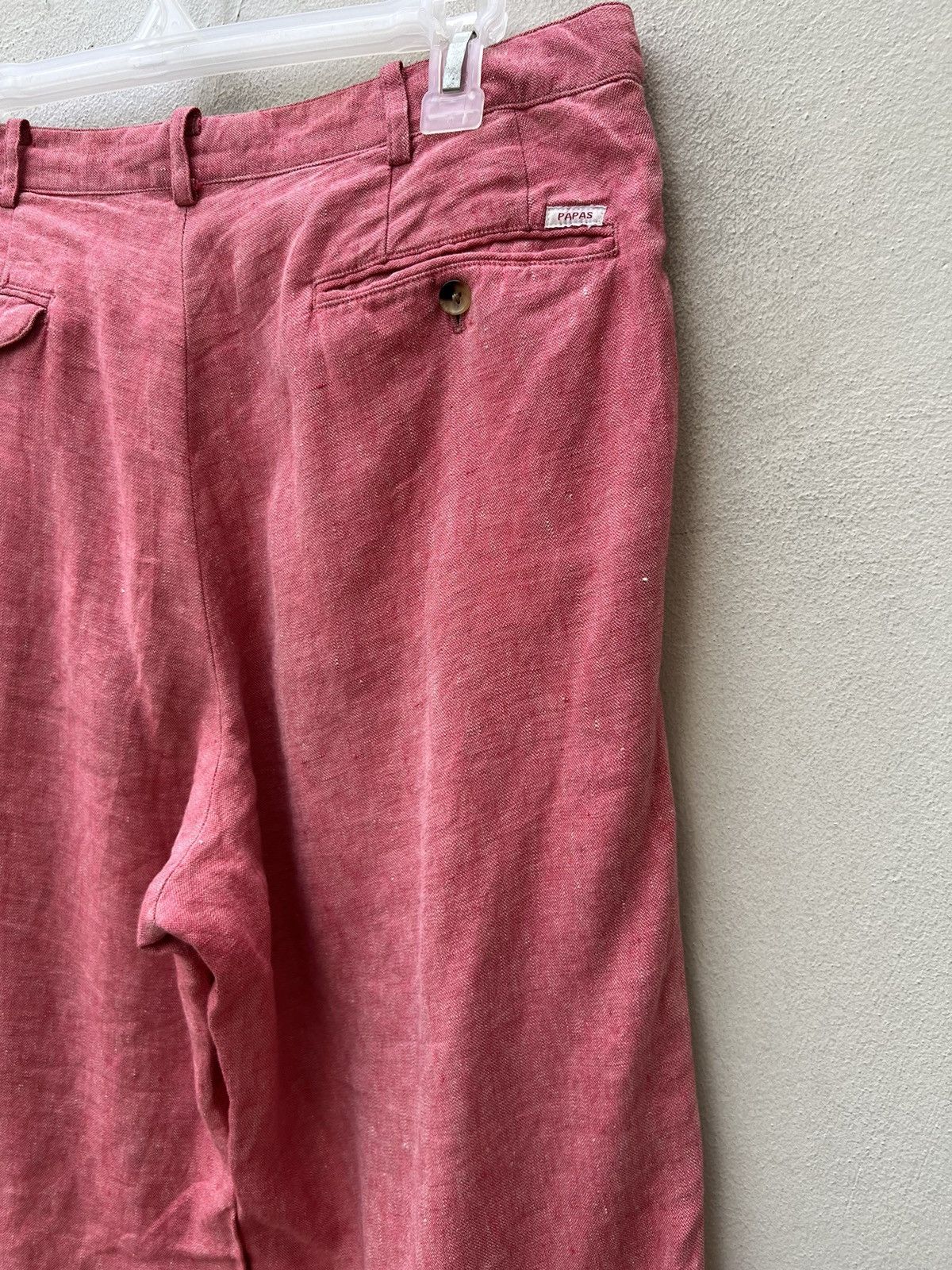 Mademoiselle Non Non Papas Japan “ Special “ Pink Linen Trouser Pant Size US 31 - 12 Thumbnail