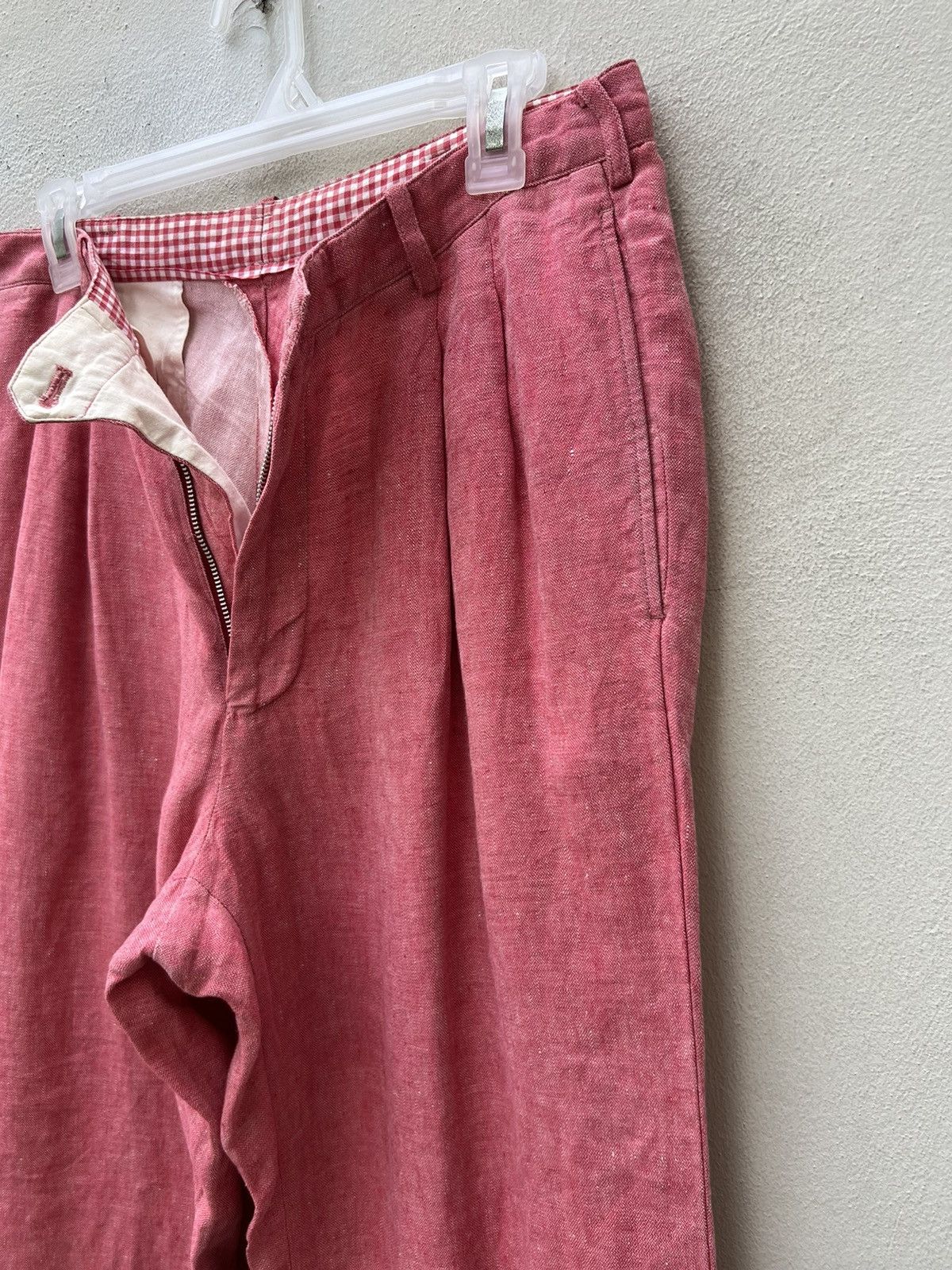 Mademoiselle Non Non Papas Japan “ Special “ Pink Linen Trouser Pant Size US 31 - 6 Thumbnail