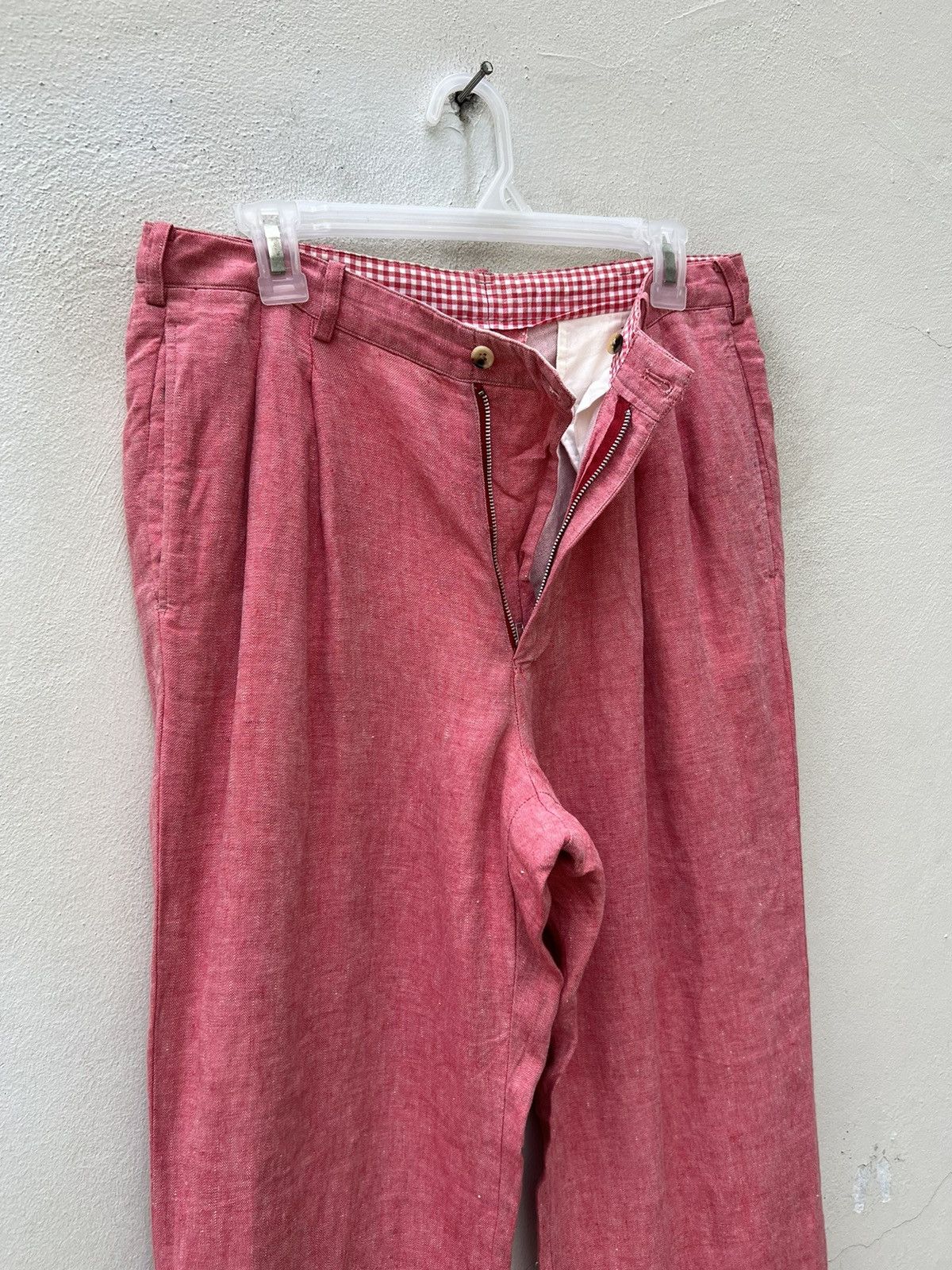 Mademoiselle Non Non Papas Japan “ Special “ Pink Linen Trouser Pant Size US 31 - 4 Thumbnail