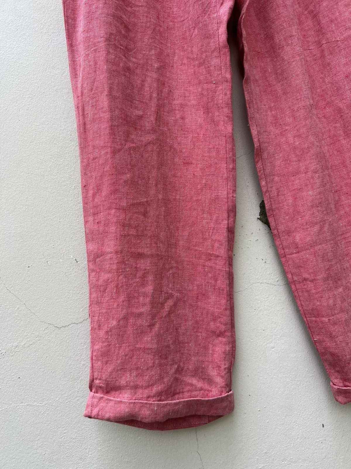 Mademoiselle Non Non Papas Japan “ Special “ Pink Linen Trouser Pant Size US 31 - 5 Thumbnail
