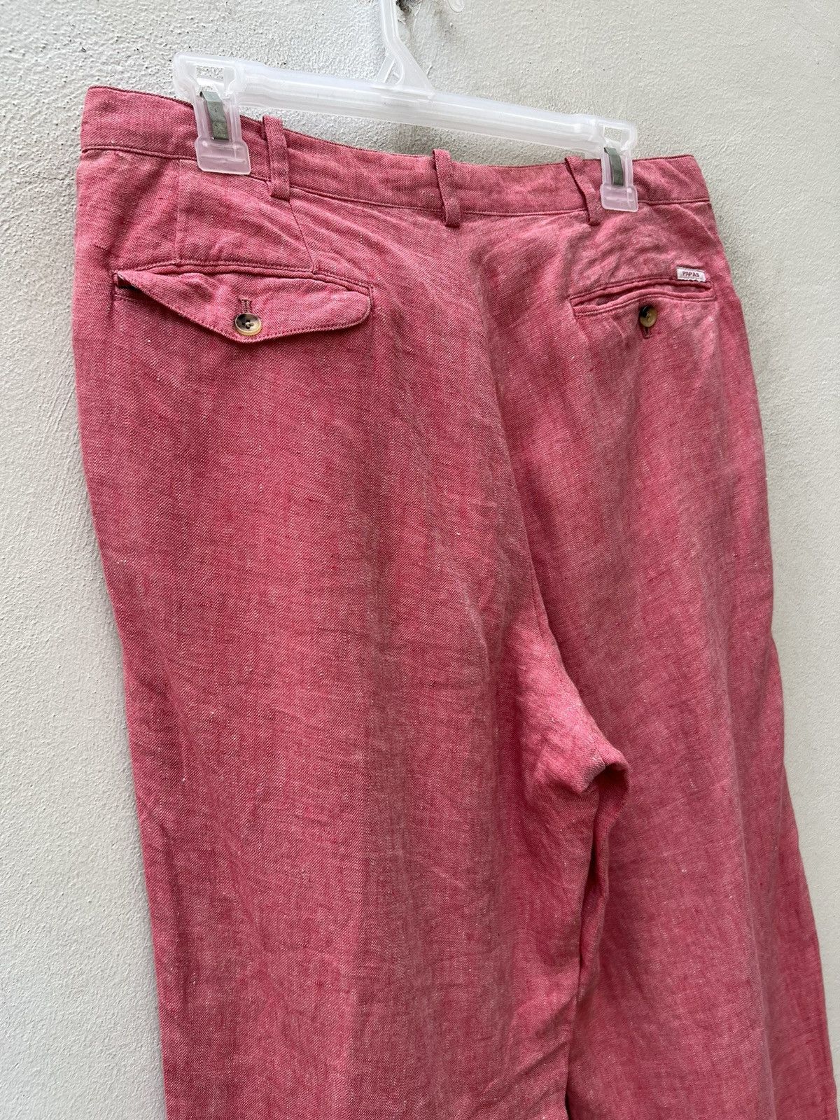 Mademoiselle Non Non Papas Japan “ Special “ Pink Linen Trouser Pant Size US 31 - 10 Thumbnail