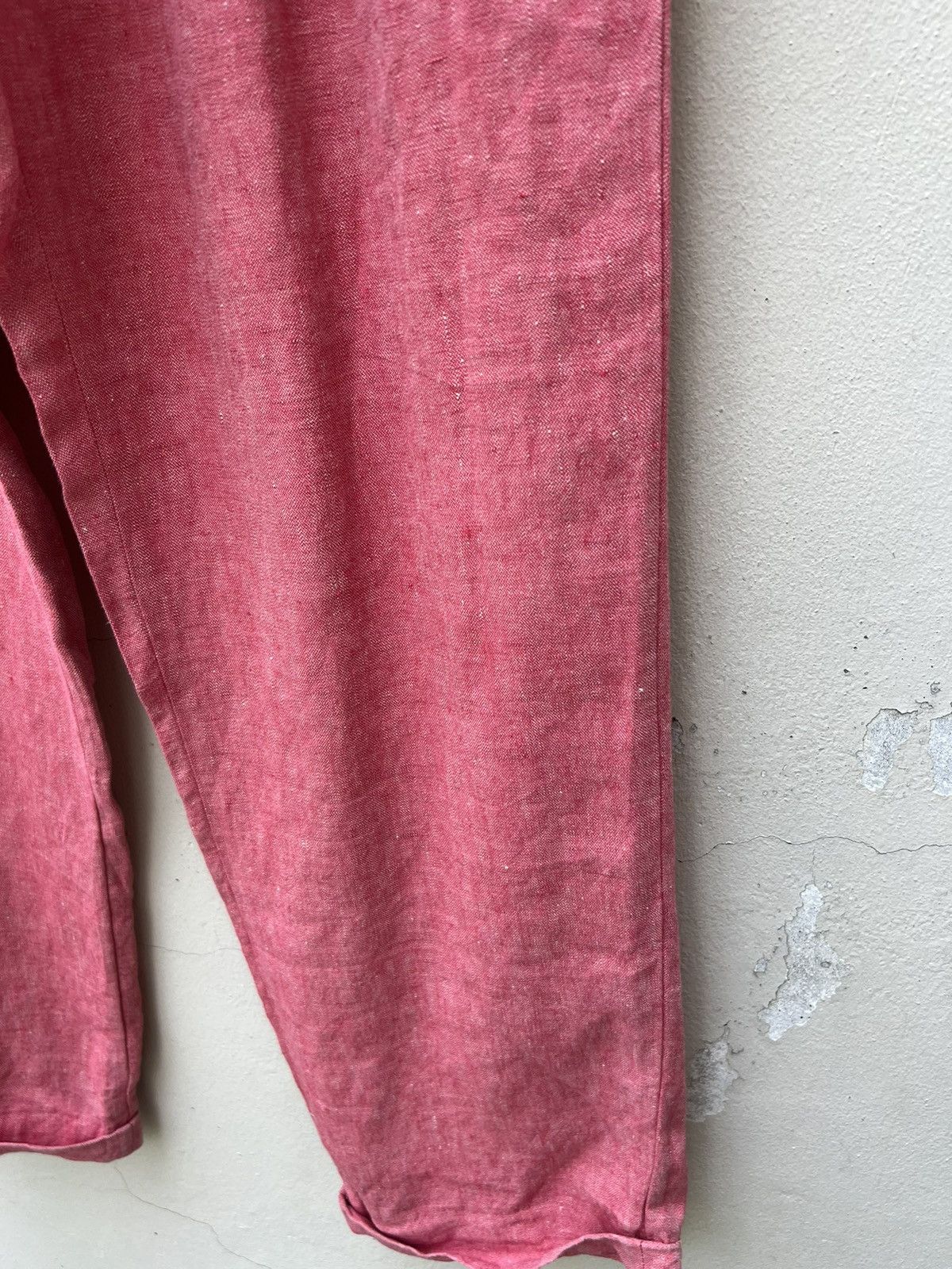 Mademoiselle Non Non Papas Japan “ Special “ Pink Linen Trouser Pant Size US 31 - 7 Thumbnail