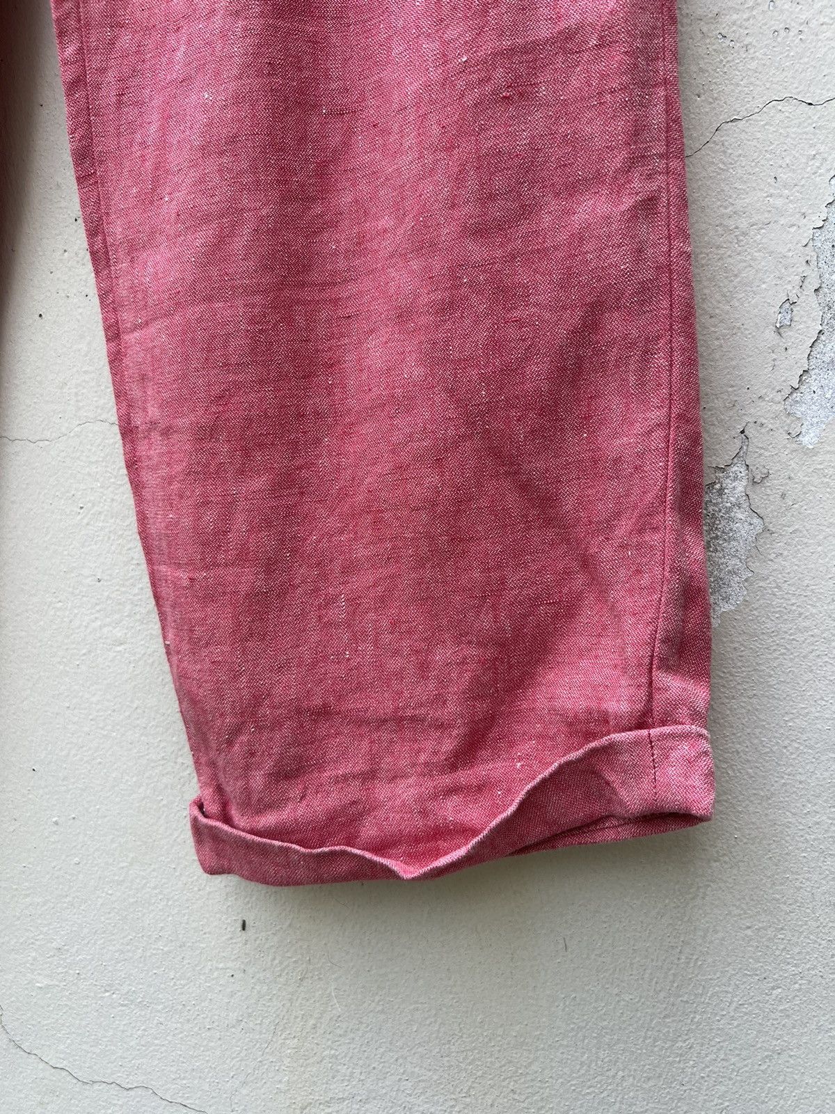 Mademoiselle Non Non Papas Japan “ Special “ Pink Linen Trouser Pant Size US 31 - 8 Thumbnail
