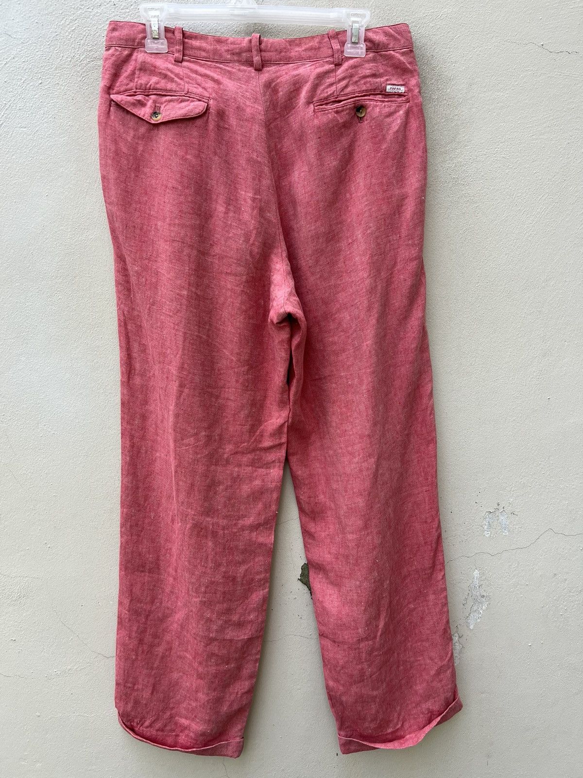 Mademoiselle Non Non Papas Japan “ Special “ Pink Linen Trouser Pant Size US 31 - 9 Thumbnail