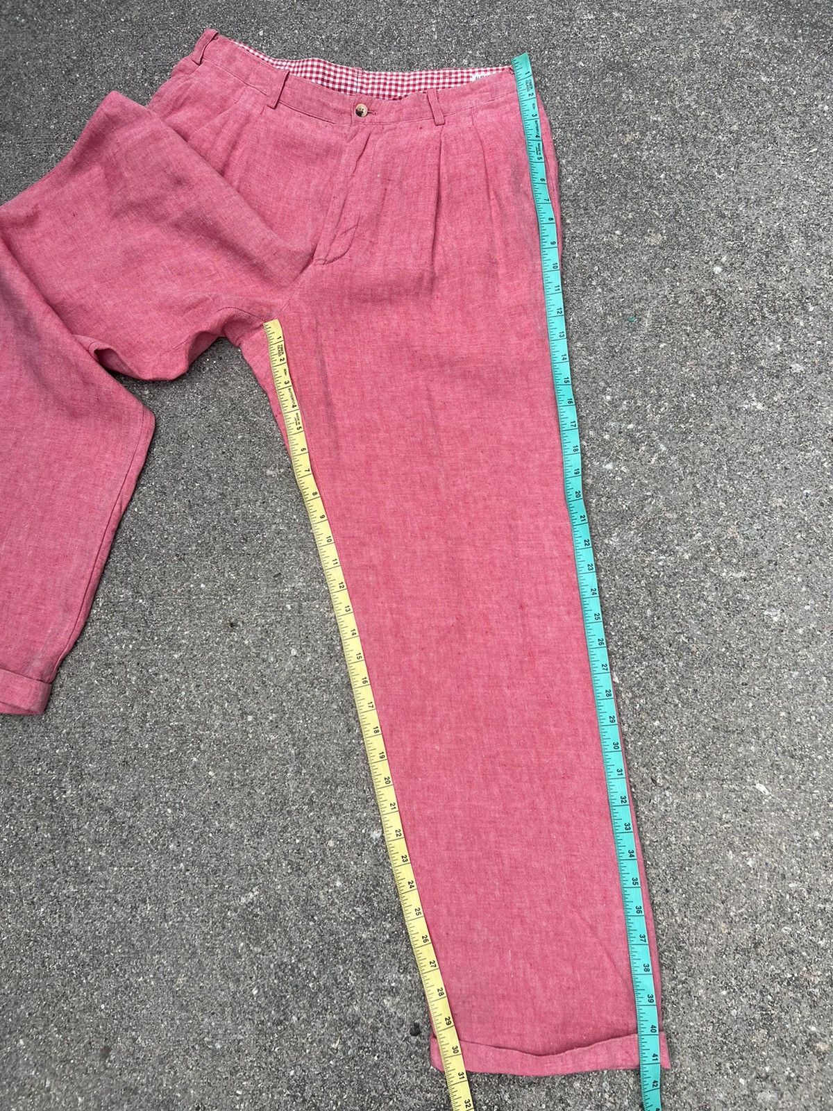 Mademoiselle Non Non Papas Japan “ Special “ Pink Linen Trouser Pant Size US 31 - 22 Thumbnail