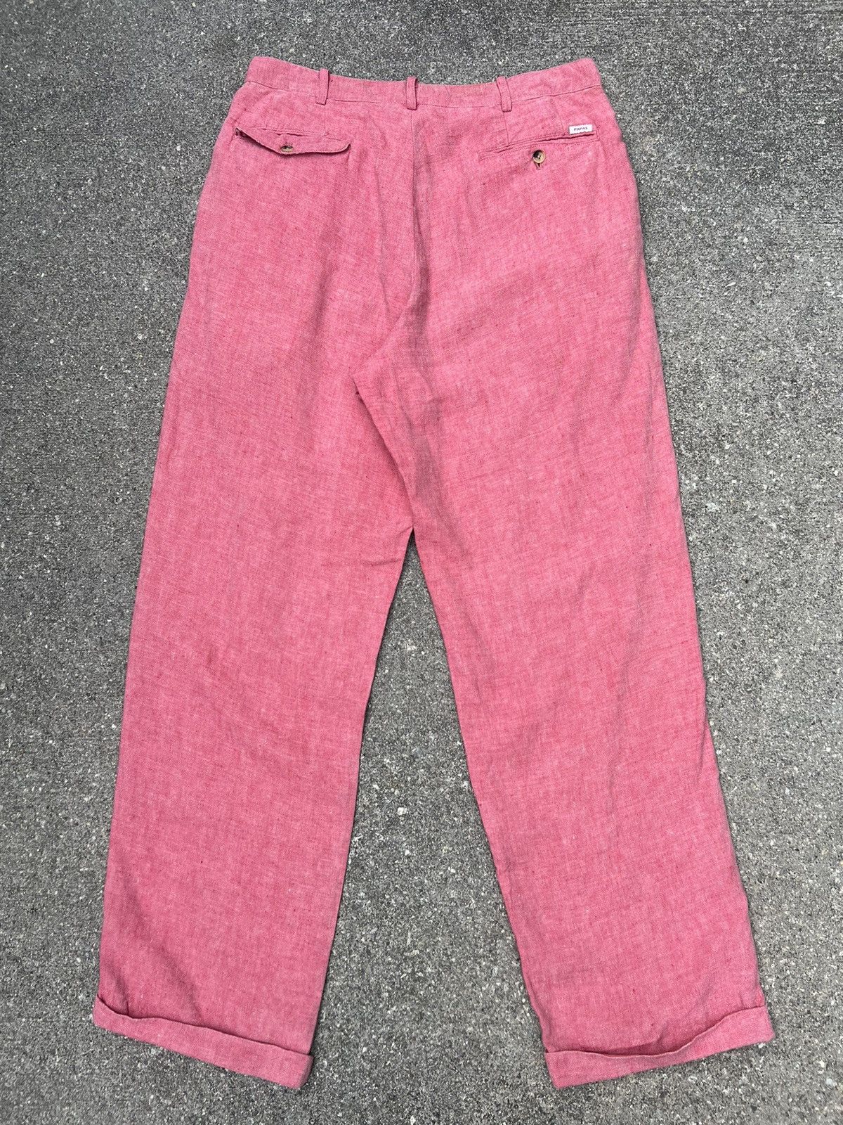 Mademoiselle Non Non Papas Japan “ Special “ Pink Linen Trouser Pant Size US 31 - 23 Thumbnail
