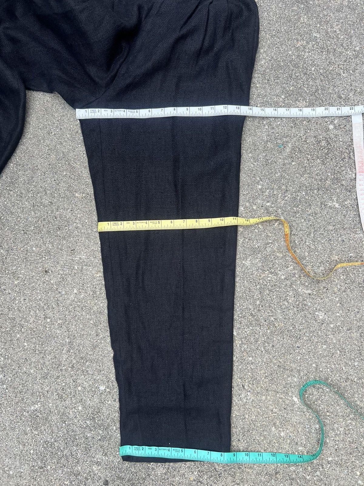Japanese Brand × Mademoiselle Non Non × Vintage Vintage Papas Japan Thick Black Linen Trouser Pant Size US 29 - 21 Thumbnail
