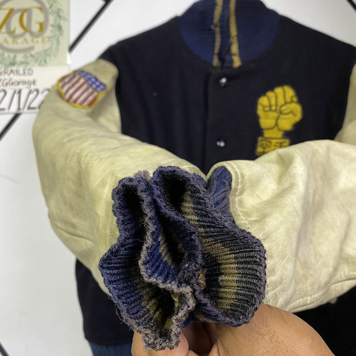 Vintage Vintage 60s Karate Varsity Sleeve Leather Distressed Size US M / EU 48-50 / 2 - 10 Thumbnail