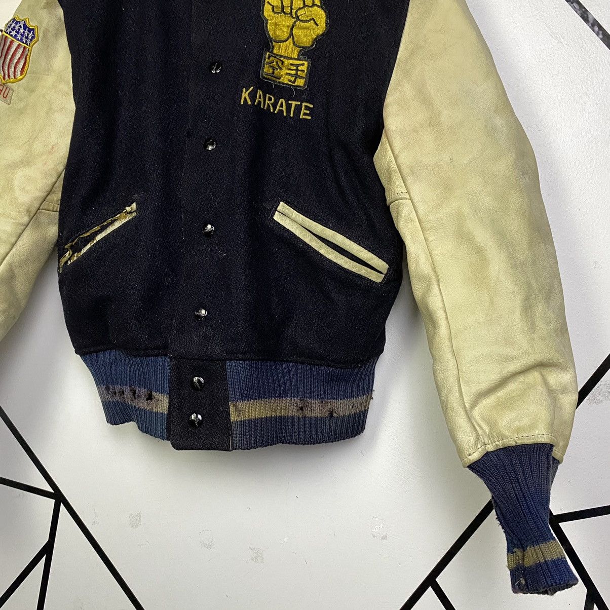 Vintage Vintage 60s Karate Varsity Sleeve Leather Distressed Size US M / EU 48-50 / 2 - 9 Thumbnail