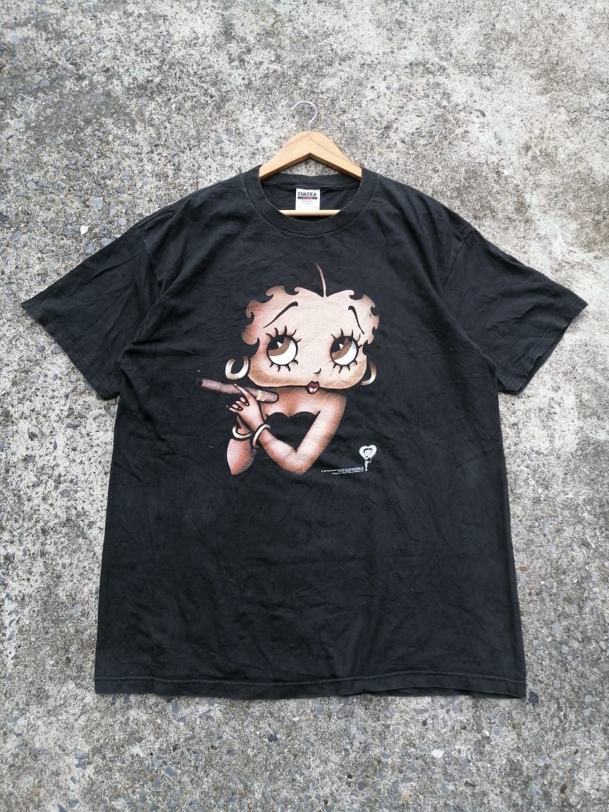 image of Tultex x Vintage 90's Betty Boop Photo Tee in Black, Men's (Size Large)