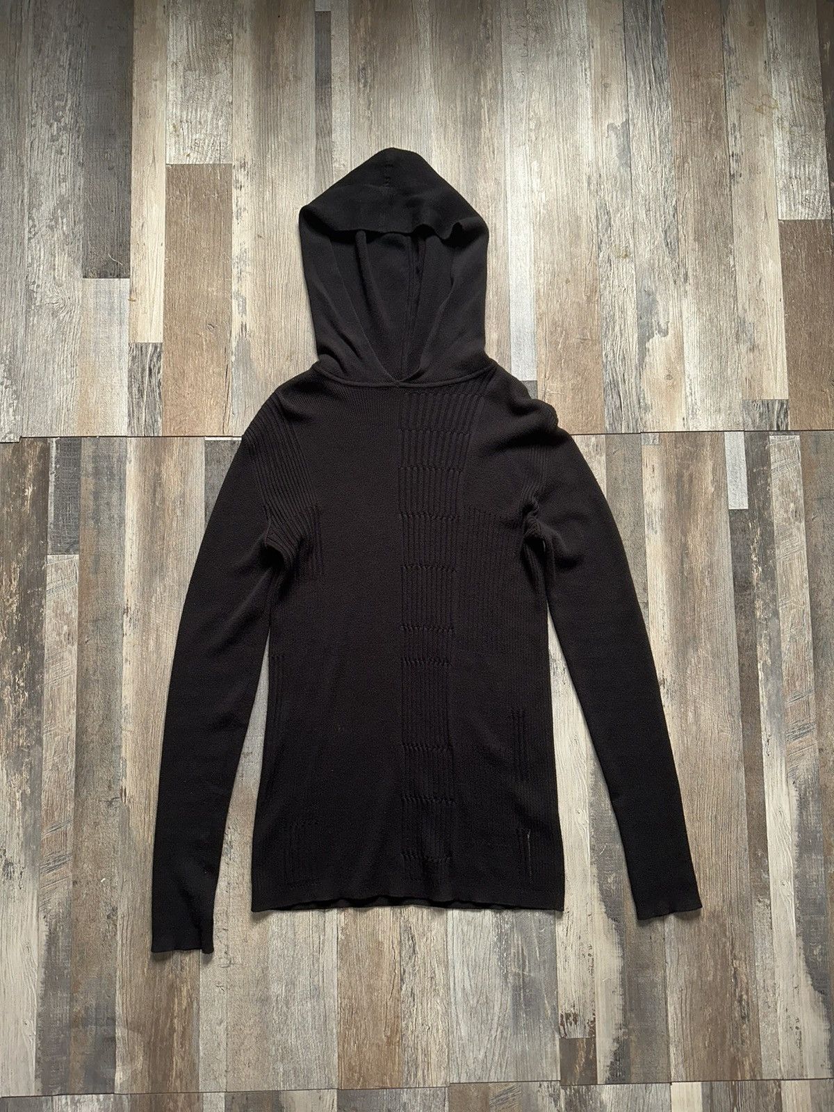 Rick Owens Drkshdw Rick Owens SS18 “Dirt” Knitted Hoodie Size US M / EU 48-50 / 2 - 1 Thumbnail