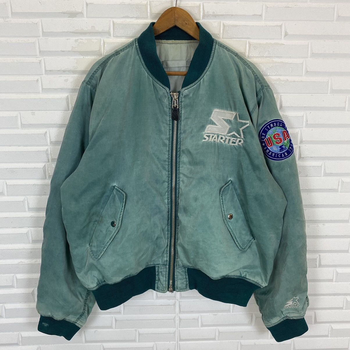 Starter ☀️Vintage Starter American Sport bomber jacket Size US L / EU 52-54 / 3 - 3 Thumbnail