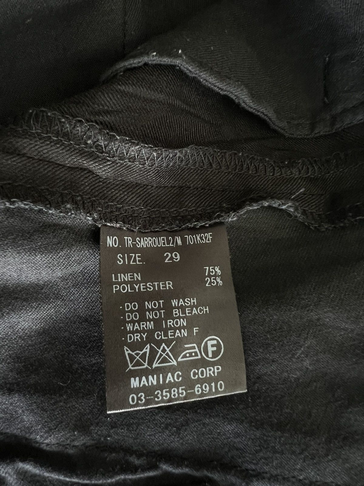 If Six Was Nine Le Grande Bleu LGB Drop Crotch Hakama Sarrouel Linen Pants Size US 32 / EU 48 - 11 Thumbnail