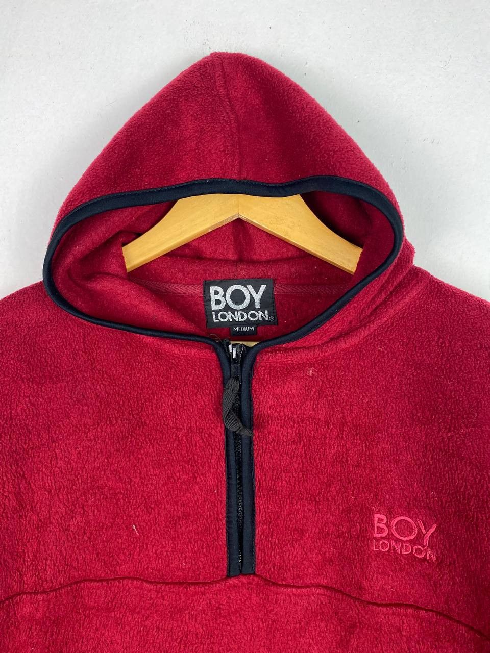 Boy London Vintage Rare Boy London half zipper Hoody Fleece Size US M / EU 48-50 / 2 - 2 Thumbnail