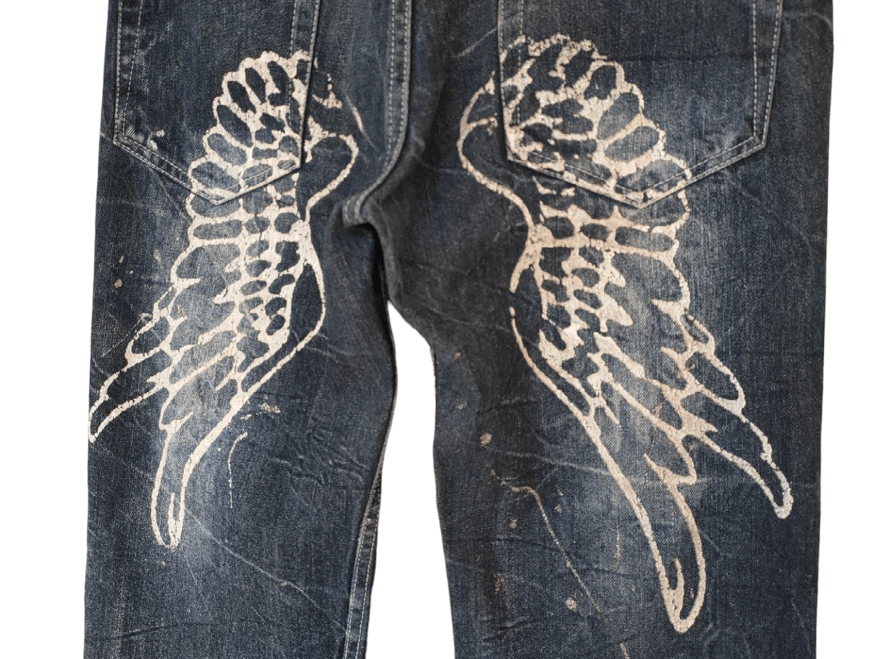 Japanese Brand Antful Jeans Angel Wings Distressed Denim Size US 31 - 4 Thumbnail