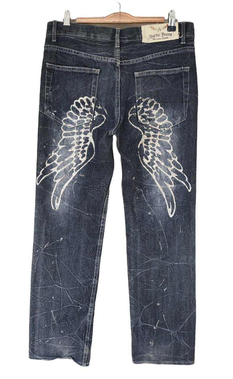 Japanese Brand Antful Jeans Angel Wings Distressed Denim Size US 31 - 1 Thumbnail