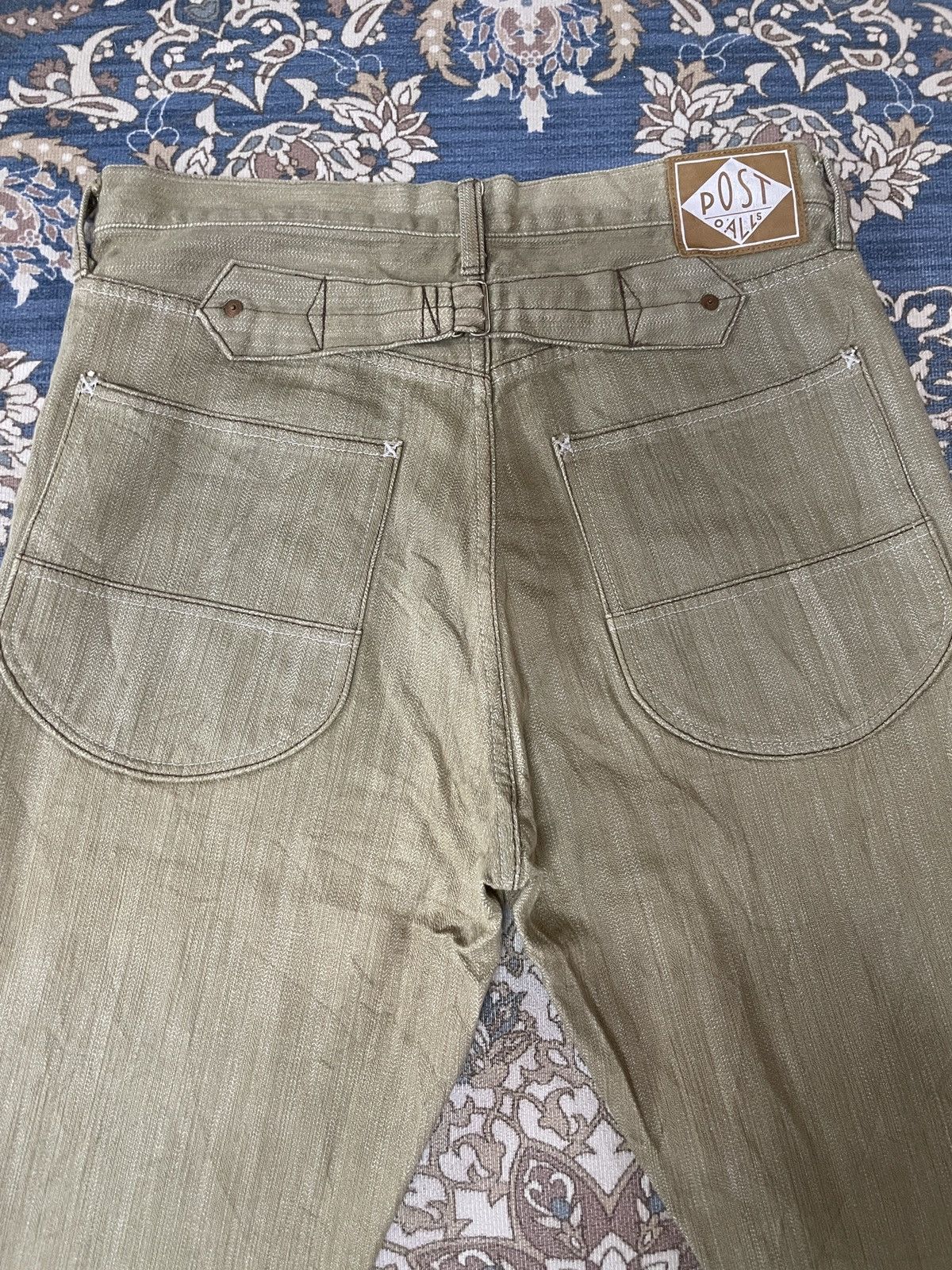 Japanese Brand Post O'alls Japanese Denim buckle back raw stone wash brown Size US 34 / EU 50 - 11 Thumbnail