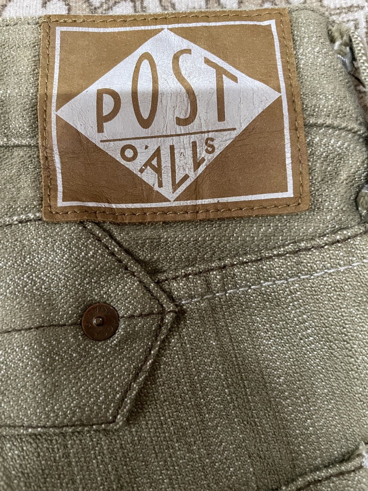 Japanese Brand Post O'alls Japanese Denim buckle back raw stone wash brown Size US 34 / EU 50 - 5 Thumbnail