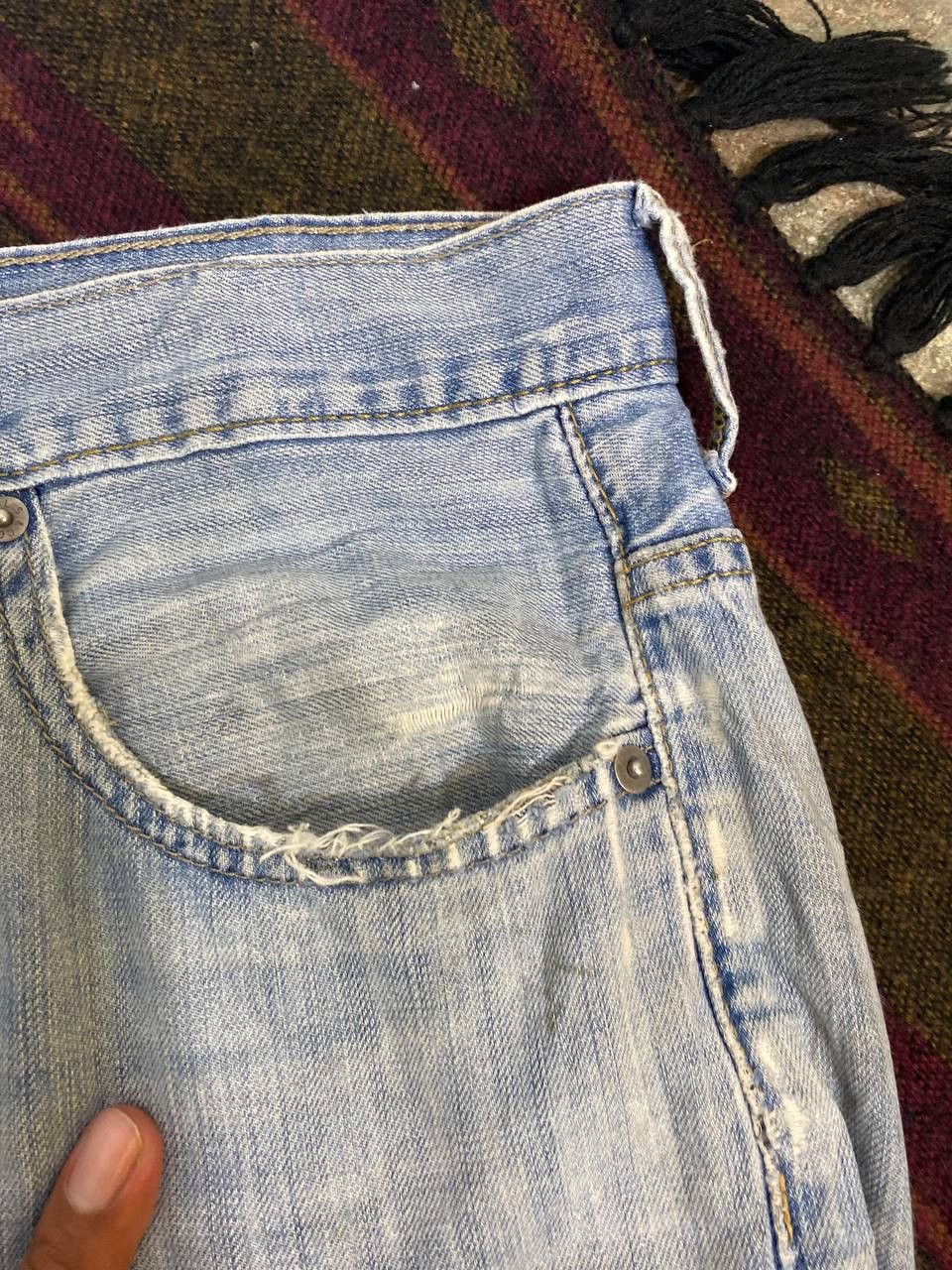 Levi's levis 569 loose straight fit distressed denim Size US 35 - 11 Thumbnail