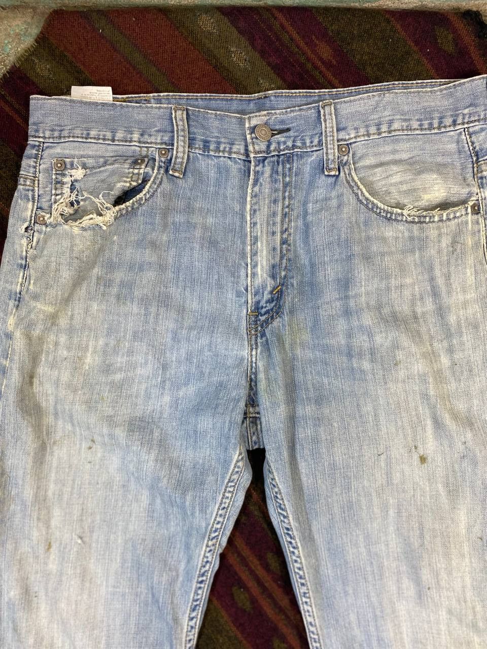 Levi's levis 569 loose straight fit distressed denim Size US 35 - 9 Thumbnail