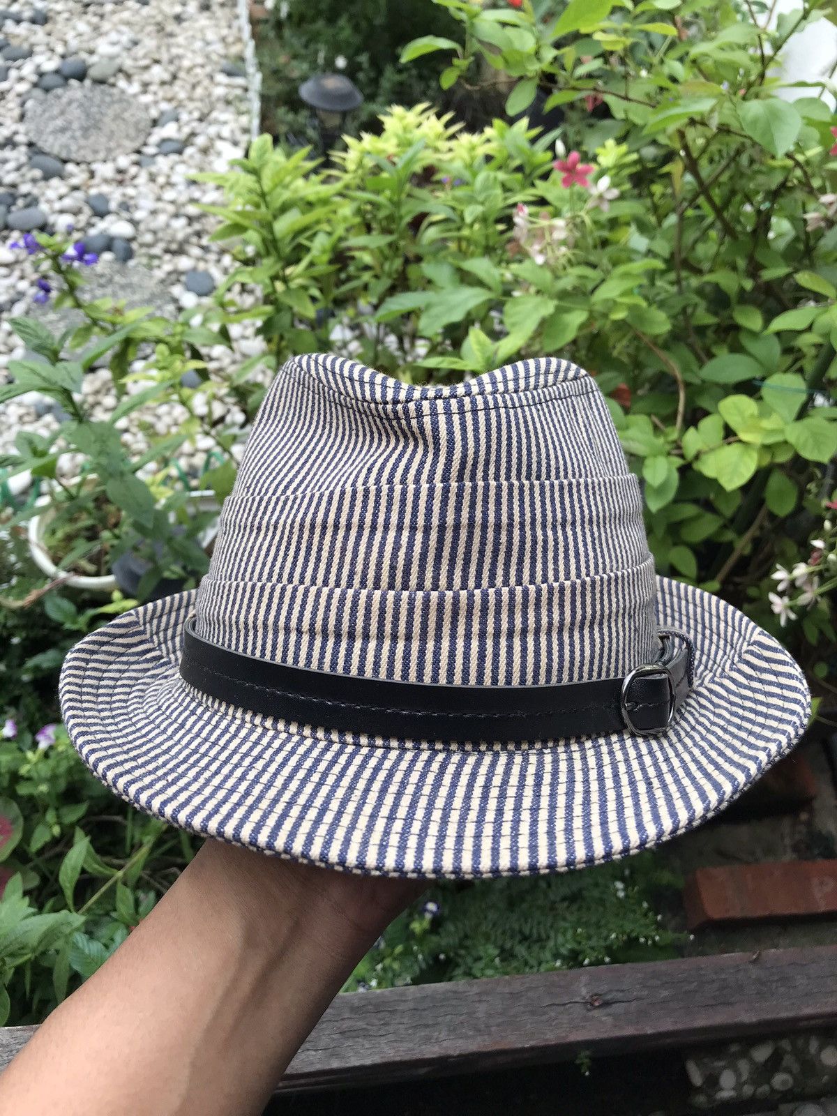 Other HICKORY DENIM WITH BELT FEDORA TRILBY HAT BY HIDE TRADING Size ONE SIZE - 1 Thumbnail