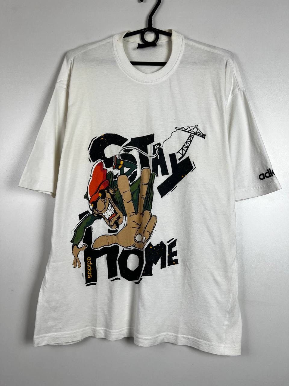 Vintage Adidas Stay Home 90s vintage t-shirts size M Size US M / EU 48-50 / 2 - 1 Thumbnail