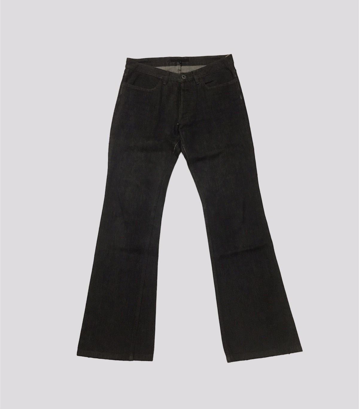 メンズ ripvanwinkle 11AW black flared denim Y2K