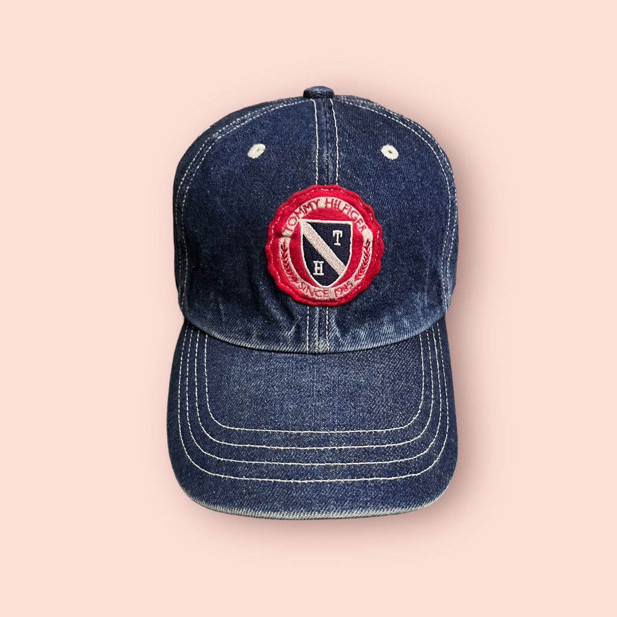 Japanese Brand × Tommy Hilfiger × Vintage VINTAGE TOMMY HILFIGER JAPAN PATCH LOGO DENIM STRAPBACK CAP Size ONE SIZE - 3 Thumbnail
