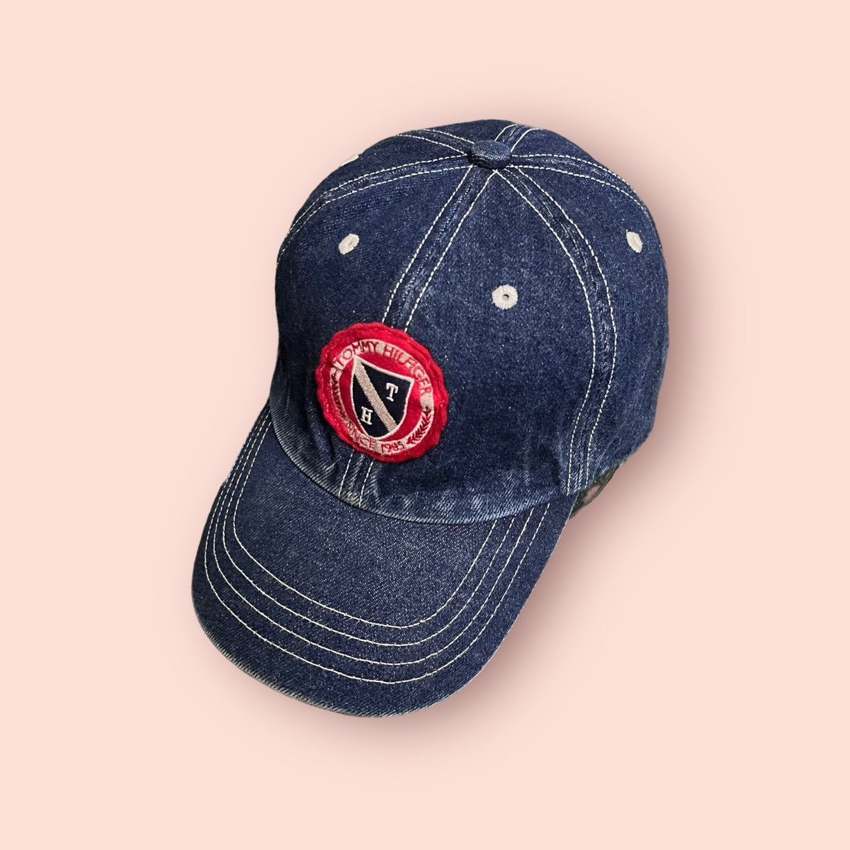 VINTAGE TOMMY HILFIGER JAPAN PATCH LOGO DENIM STRAPBACK CAP