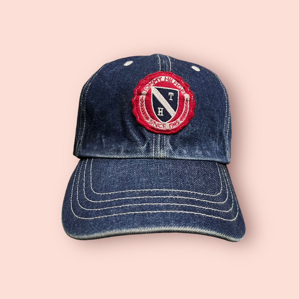 Japanese Brand × Tommy Hilfiger × Vintage VINTAGE TOMMY HILFIGER JAPAN PATCH LOGO DENIM STRAPBACK CAP Size ONE SIZE - 4 Thumbnail
