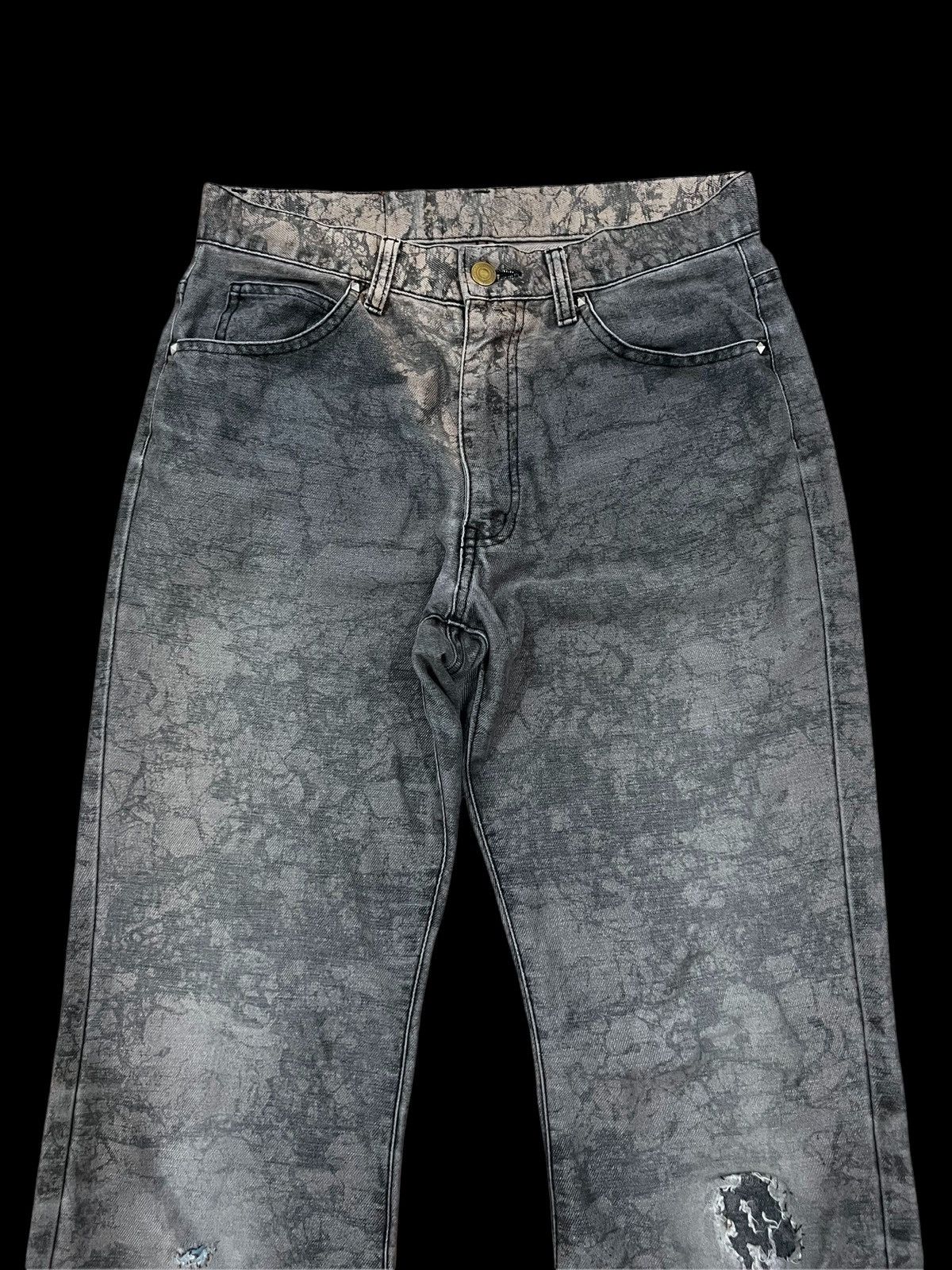 If Six Was Nine × Japanese Brand × Undercover Japanese Brand Men Bigi Black Faded Bleach Distressed Pants Size US 27 - 3 Thumbnail