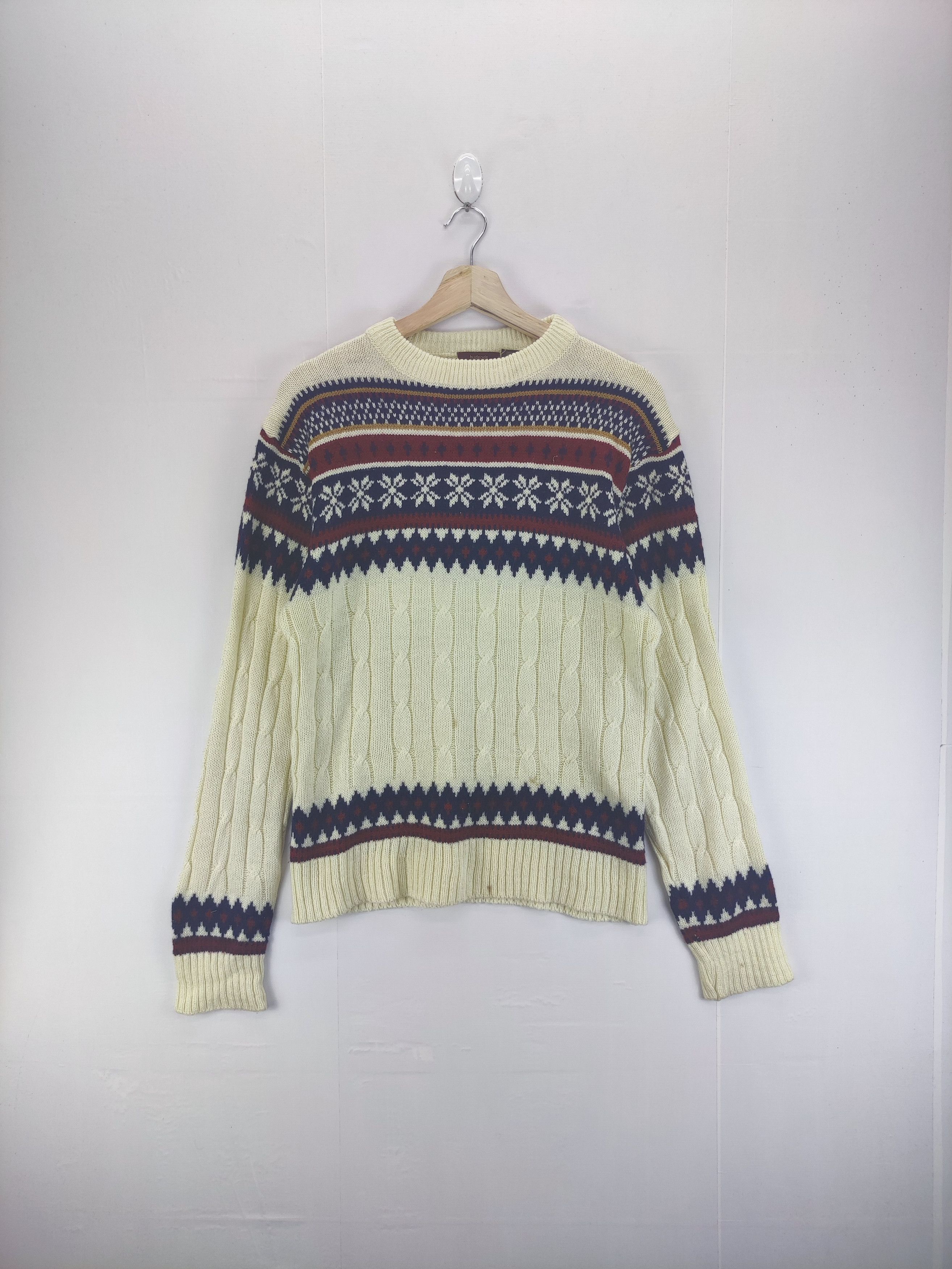 Aran Isles Knitwear Vintage Hudsons Coloured Cable Knit Sweater Jumper Size US M / EU 48-50 / 2 - 1 Thumbnail