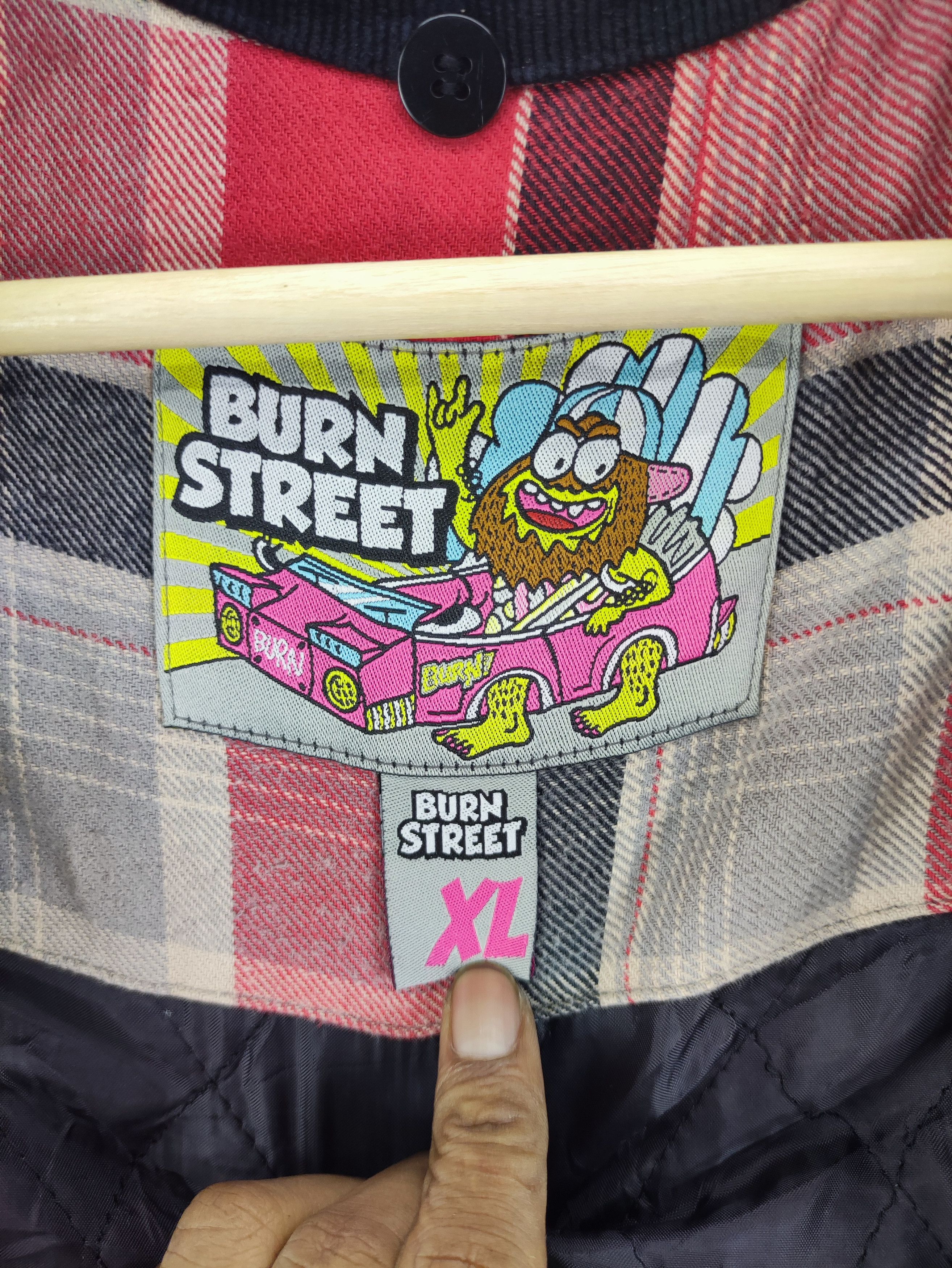 Japanese Brand Vintage Burn Street Jacket Flannel Button Up Size US XL / EU 56 / 4 - 6 Thumbnail