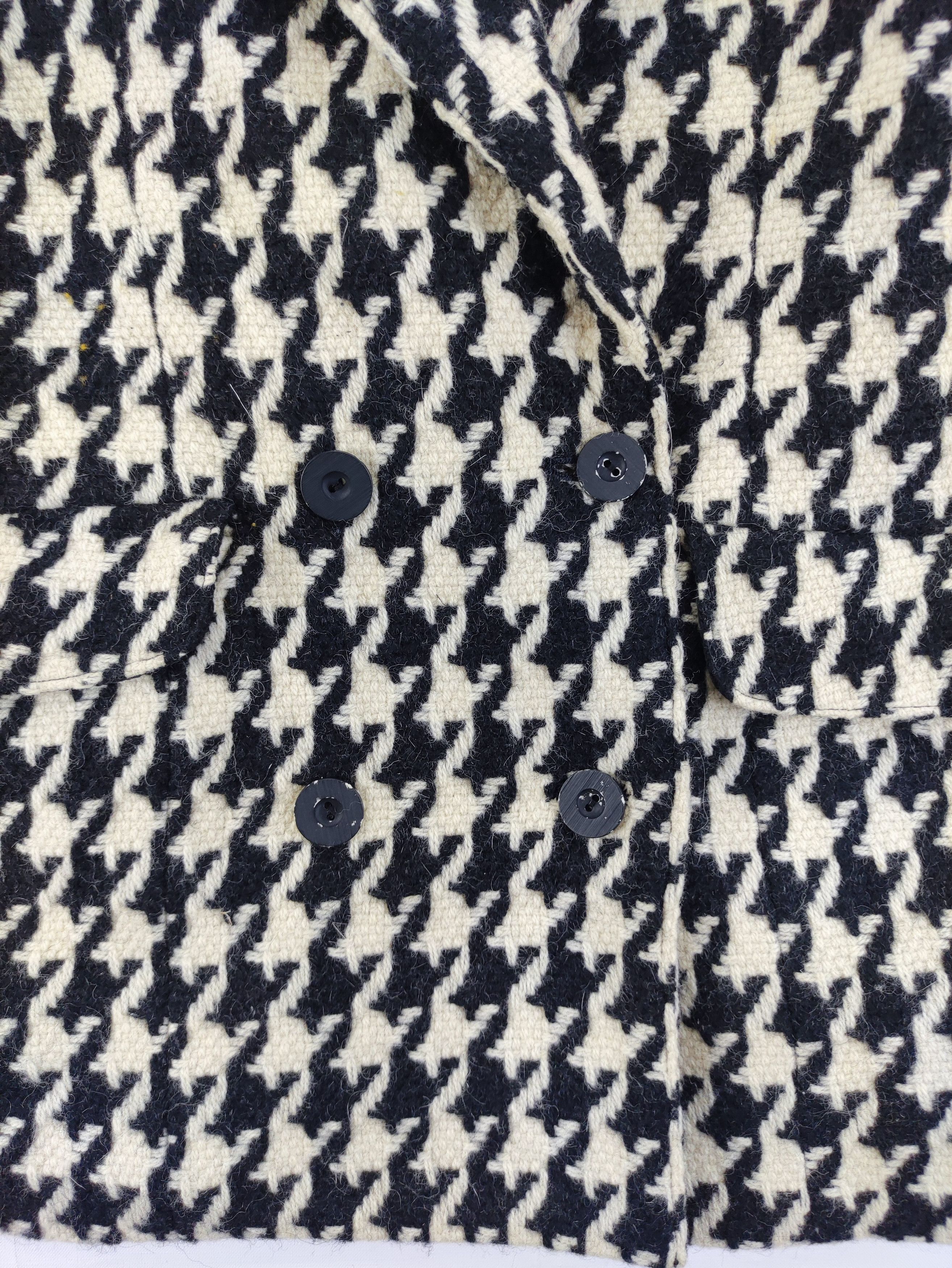 Japanese Brand Vintage Houndstooth Wool Coat Blazers By York Reine Size S / US 4 / IT 40 - 2 Thumbnail