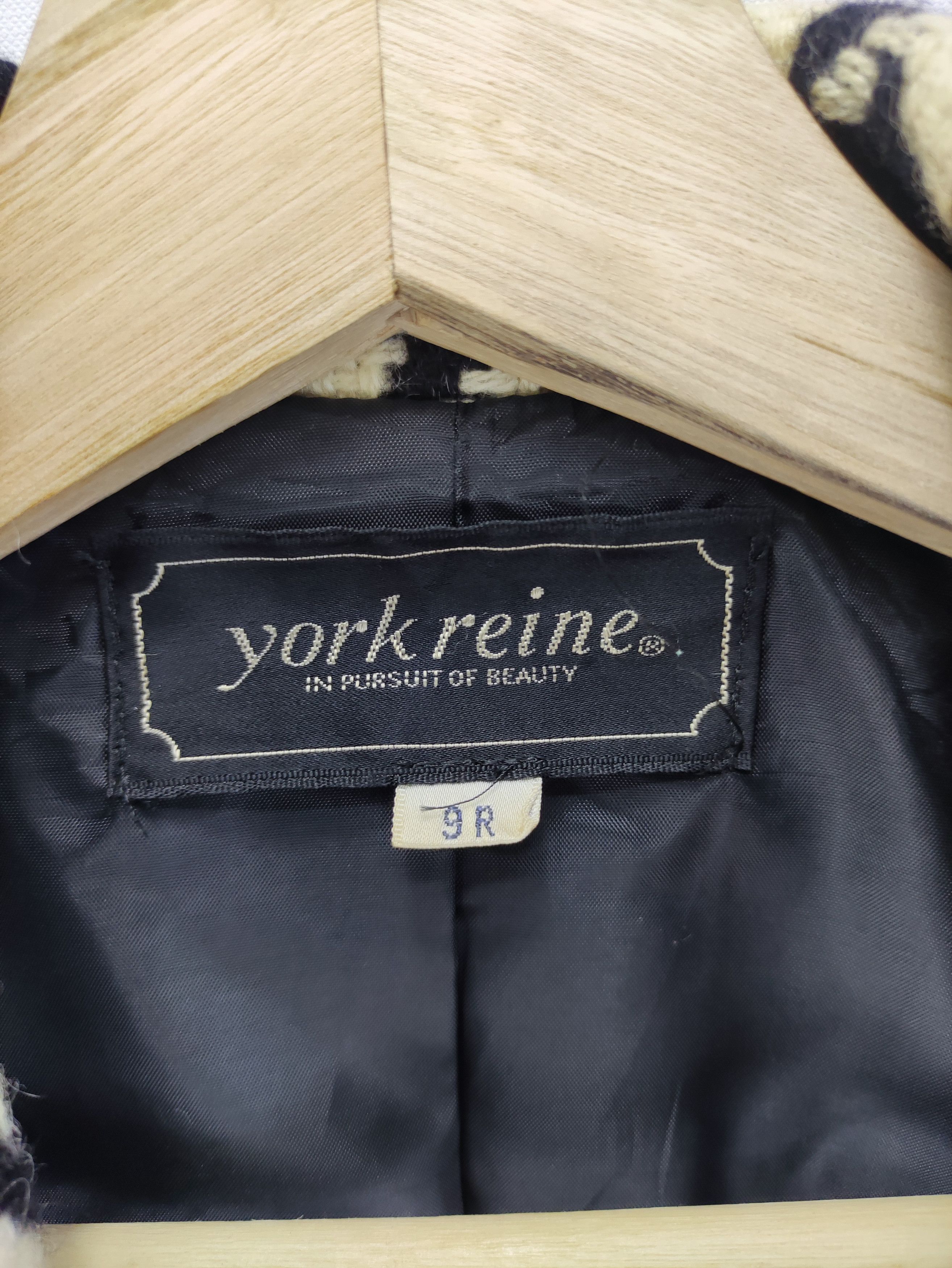 Japanese Brand Vintage Houndstooth Wool Coat Blazers By York Reine Size S / US 4 / IT 40 - 3 Thumbnail