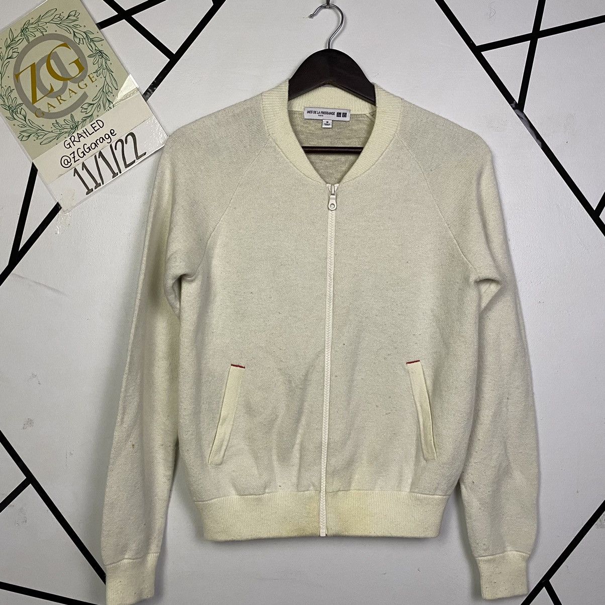 Designer × Japanese Brand × Uniqlo Steal🔥Varsity Brand Ines de la fressange x Uniqlo Zip up Size S / US 4 / IT 40 - 1 Thumbnail
