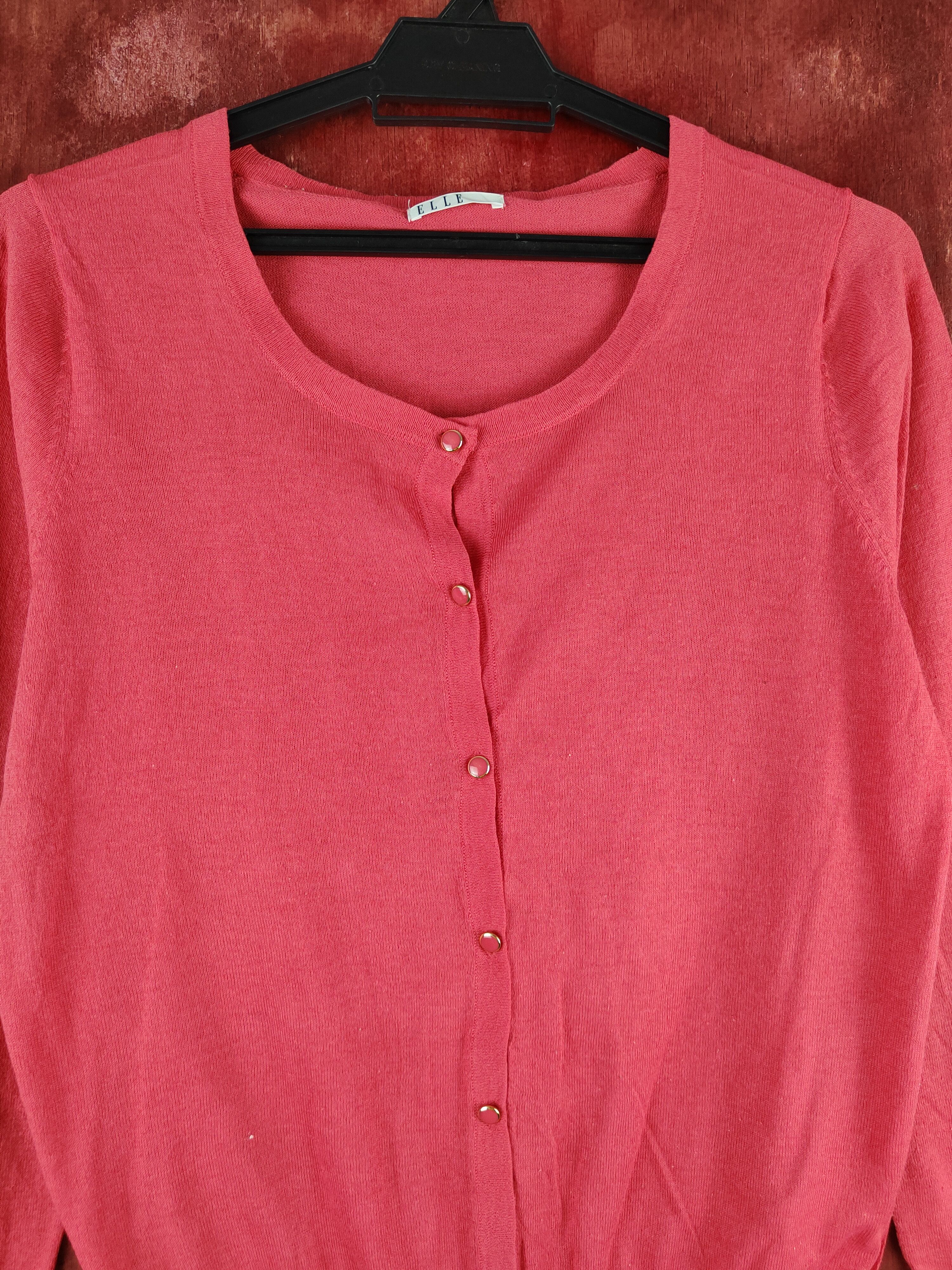 Japanese Brand Elle Red Knitwear Cardigan #S1182 Size S / US 4 / IT 40 - 2 Thumbnail