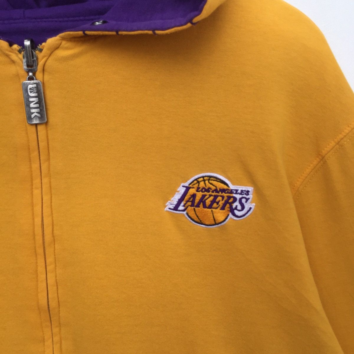 NBA Lakers Reversible Big Logo Spell Out Embroidered Hoodie | L Size US L / EU 52-54 / 3 - 7 Thumbnail
