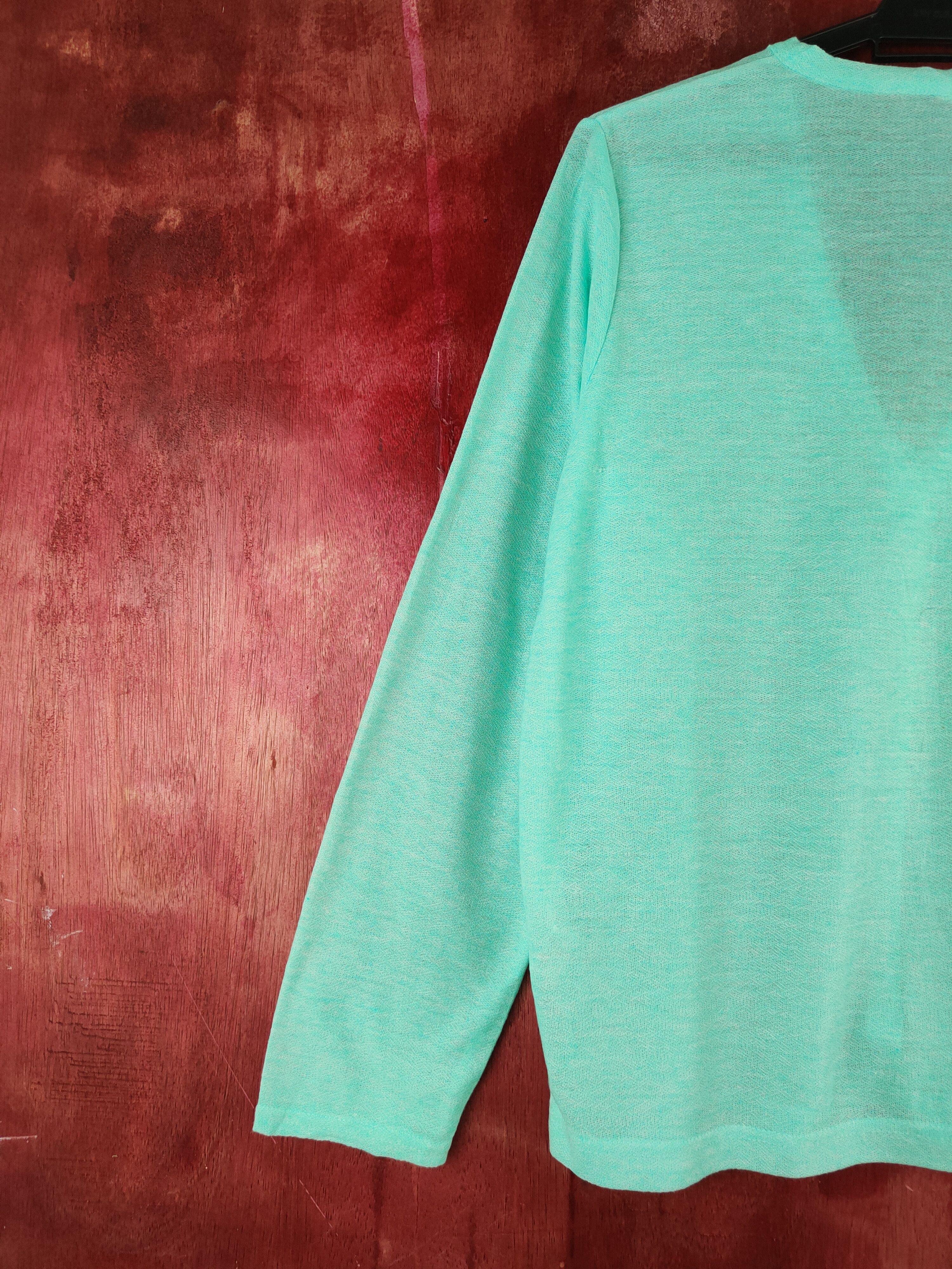 Japanese Brand Japan vintage Turquoise Crochet Meshnet Knit Cardigan #S1181 Size L / US 10 / IT 46 - 8 Thumbnail