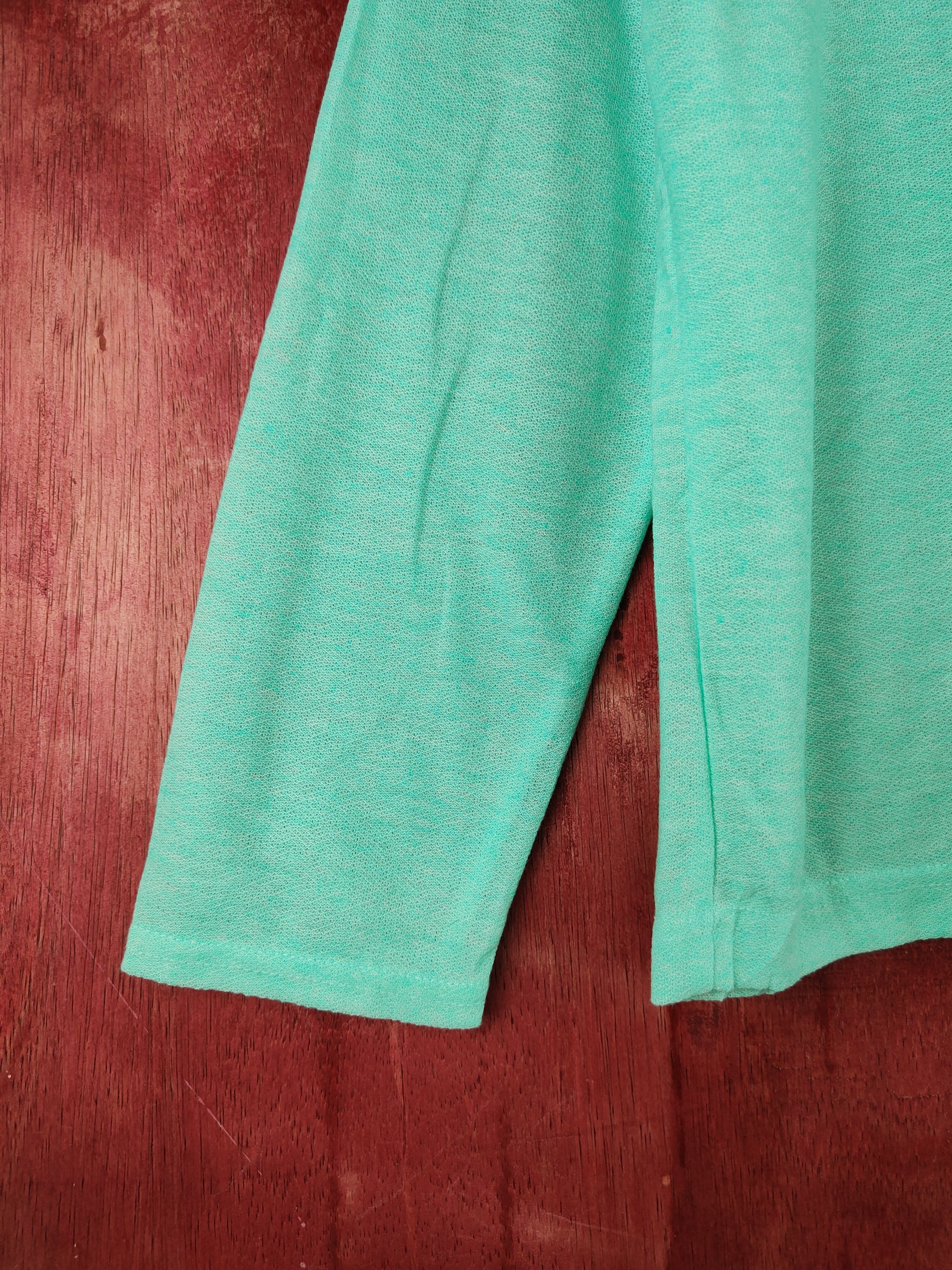 Japanese Brand Japan vintage Turquoise Crochet Meshnet Knit Cardigan #S1181 Size L / US 10 / IT 46 - 4 Thumbnail