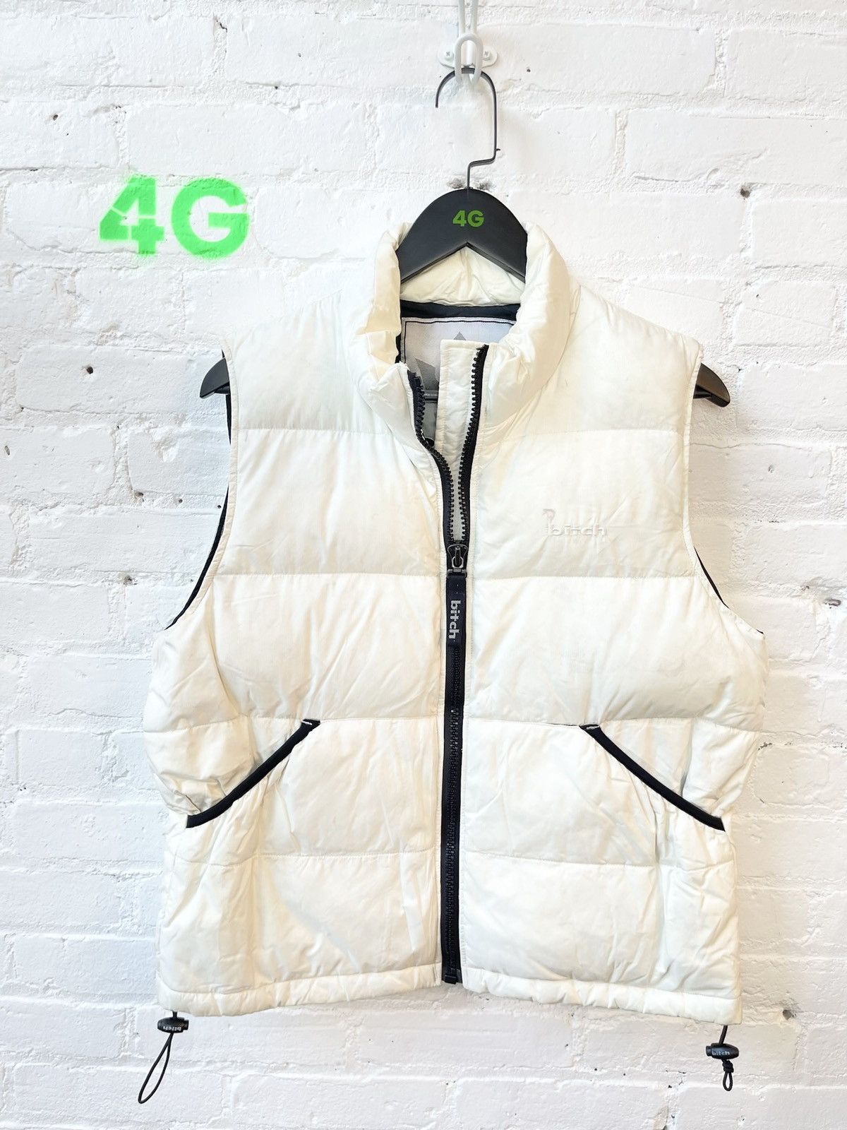 Vintage 90s BITCH SKATEBOARD BRAND WHITE PUFFER VEST JACKET !! Size US M / EU 48-50 / 2 - 1 Thumbnail