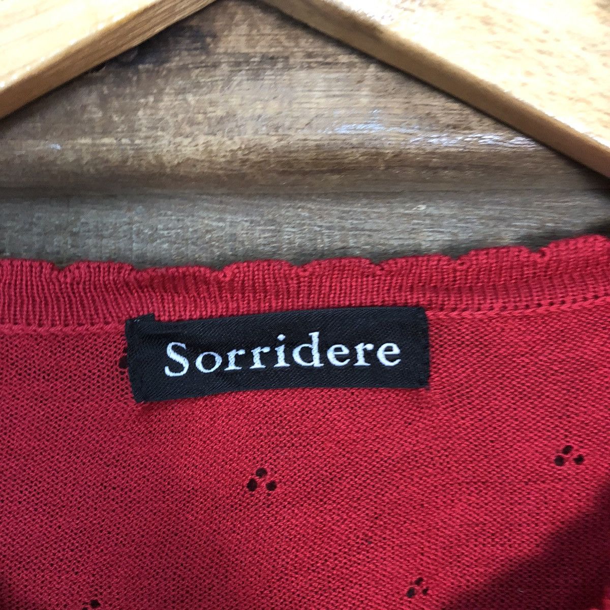 Japanese Brand Sorridere Red Patterned Cardigans Knitwear #7294 Size S / US 4 / IT 40 - 7 Thumbnail