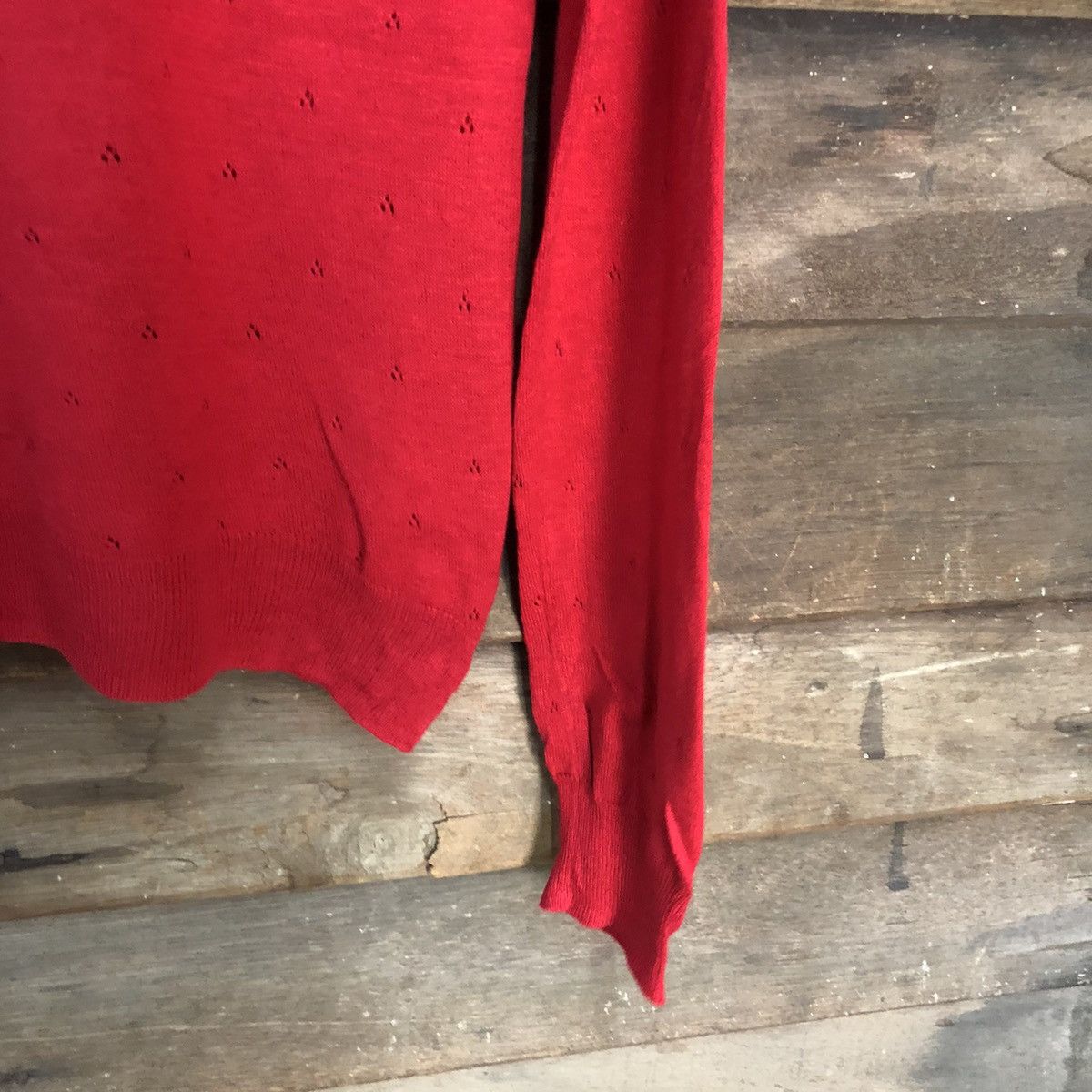 Japanese Brand Sorridere Red Patterned Cardigans Knitwear #7294 Size S / US 4 / IT 40 - 11 Thumbnail
