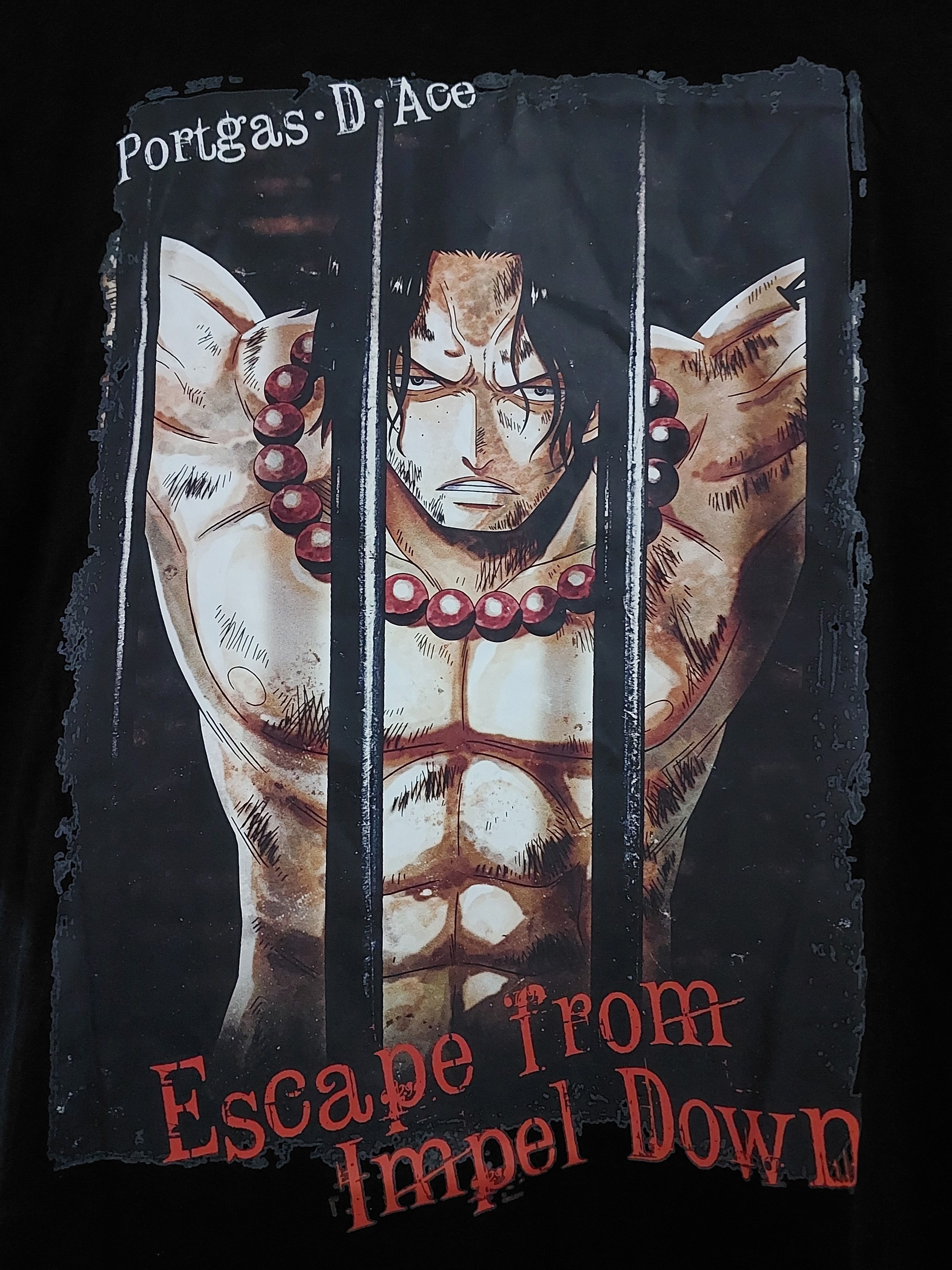 Anime VINTAGE ONE PIECE ANIME PORTGAS D ACE T-SHIRT Size US L / EU 52-54 / 3 - 8 Thumbnail