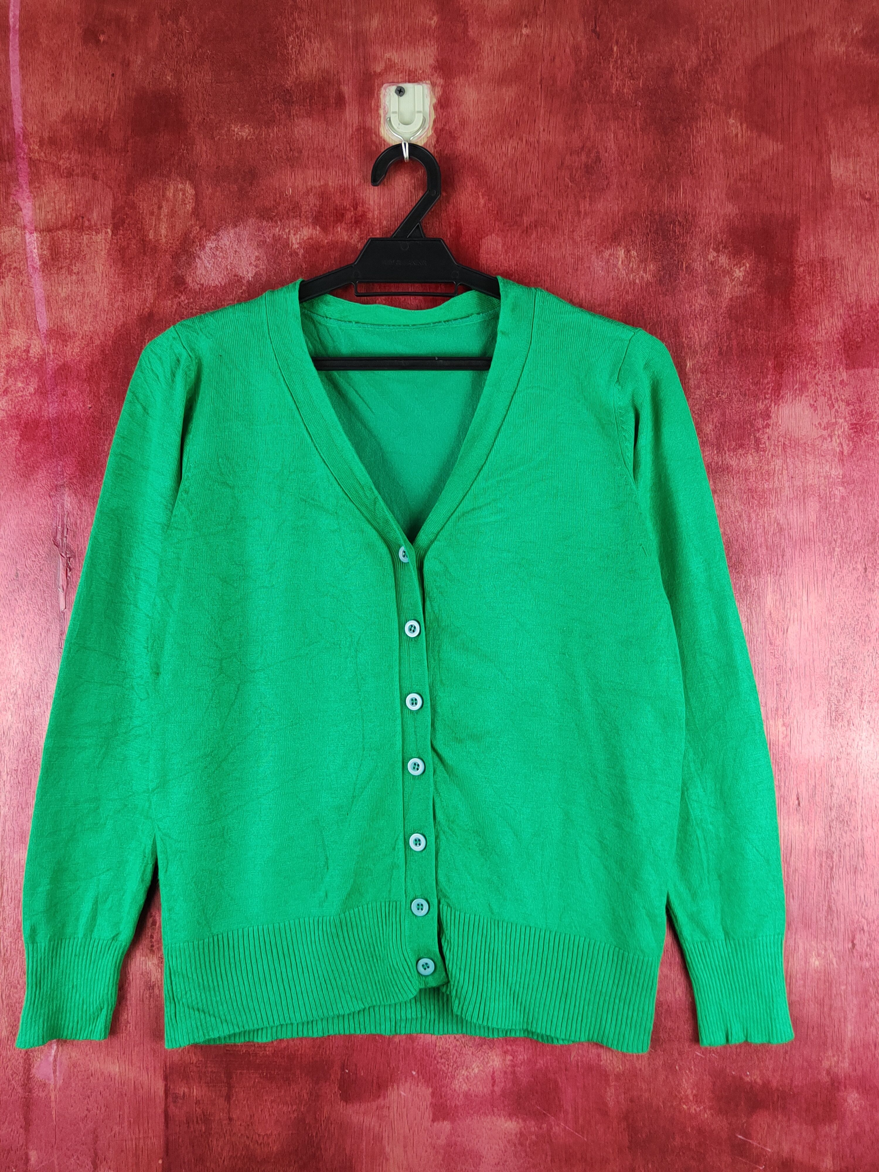 Japanese Brand Kürica Green Knitwear Cardigan #S1245 Size S / US 4 / IT 40 - 1 Thumbnail