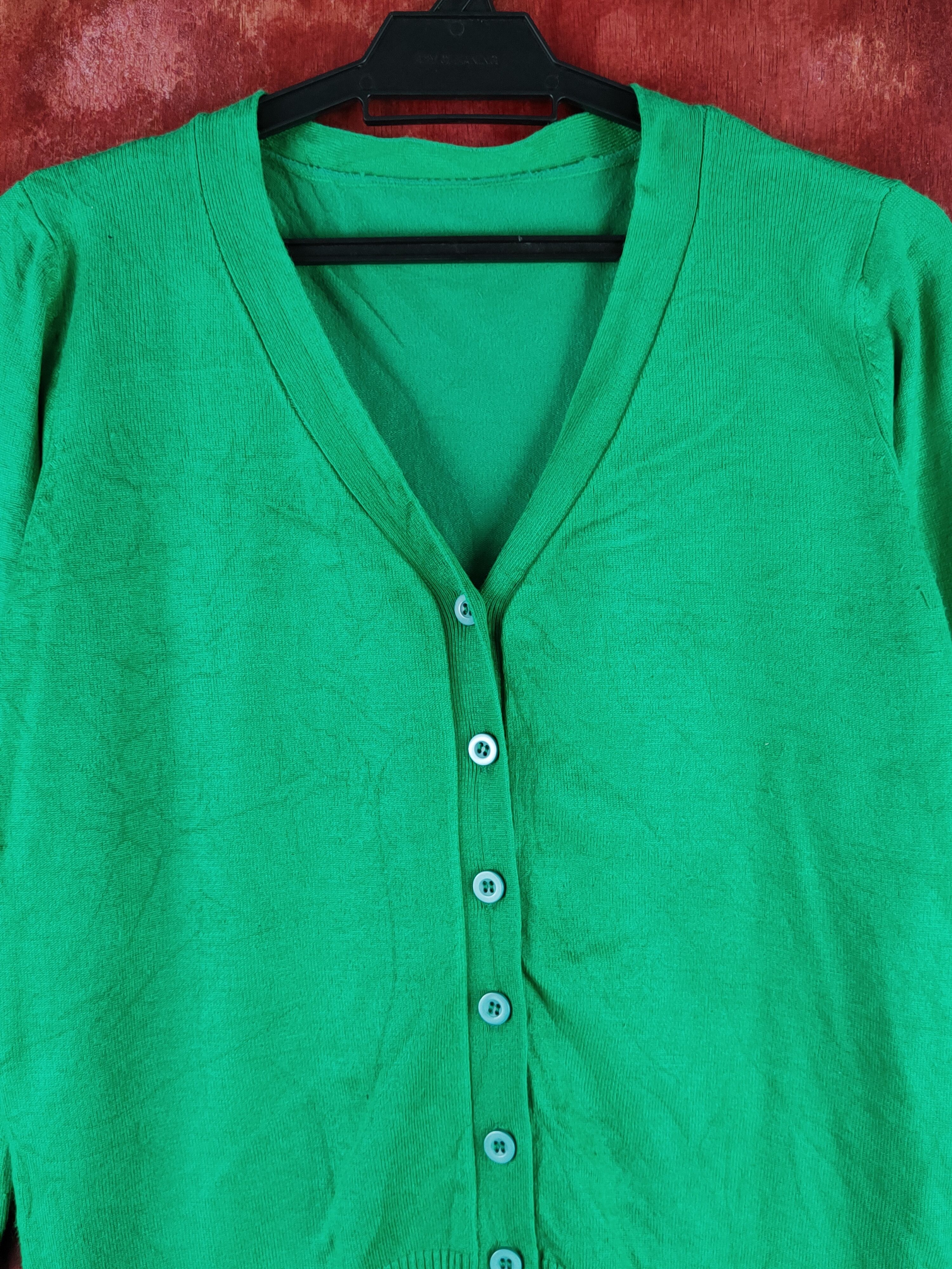 Japanese Brand Kürica Green Knitwear Cardigan #S1245 Size S / US 4 / IT 40 - 2 Thumbnail