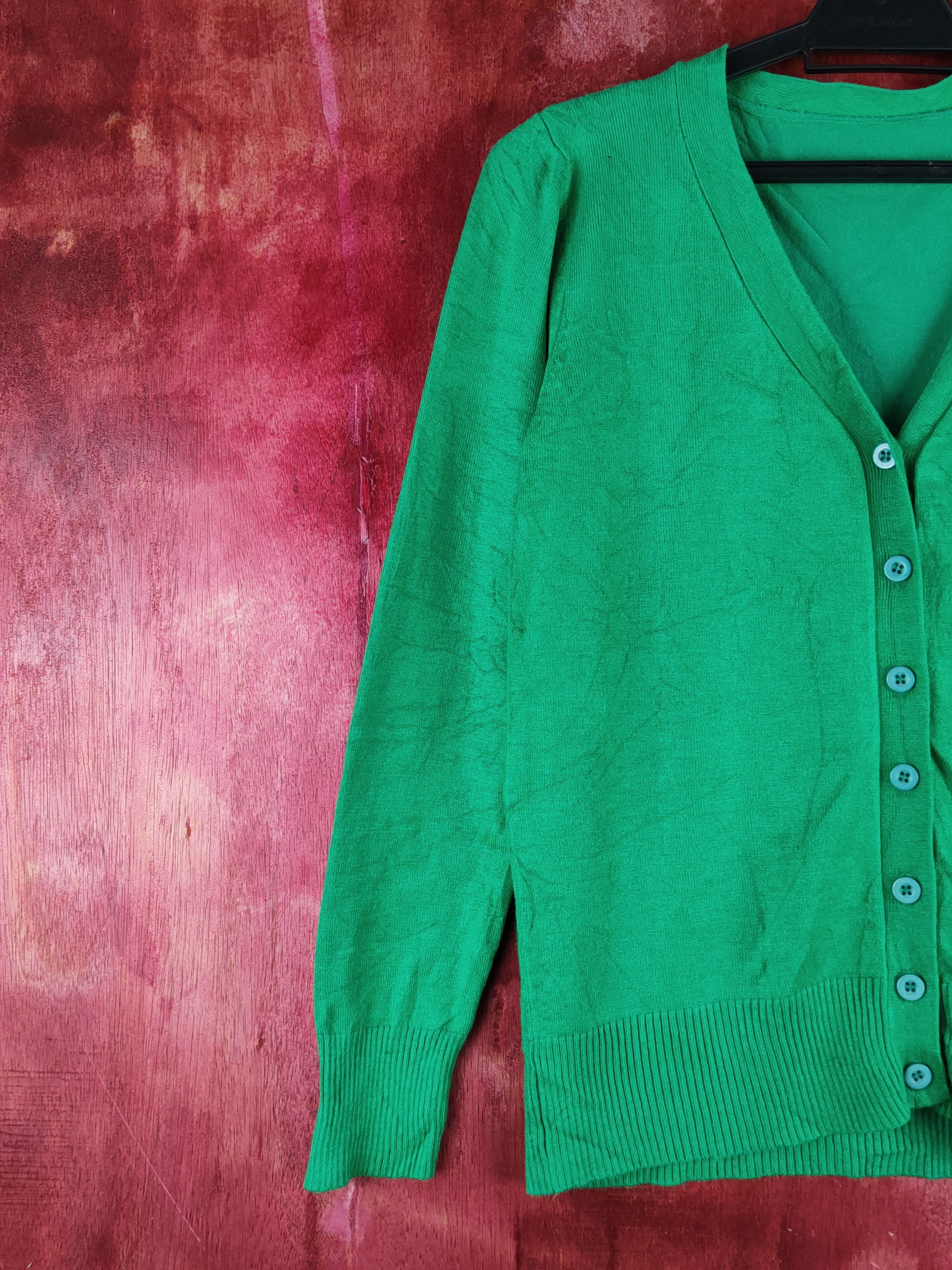 Japanese Brand Kürica Green Knitwear Cardigan #S1245 Size S / US 4 / IT 40 - 3 Thumbnail